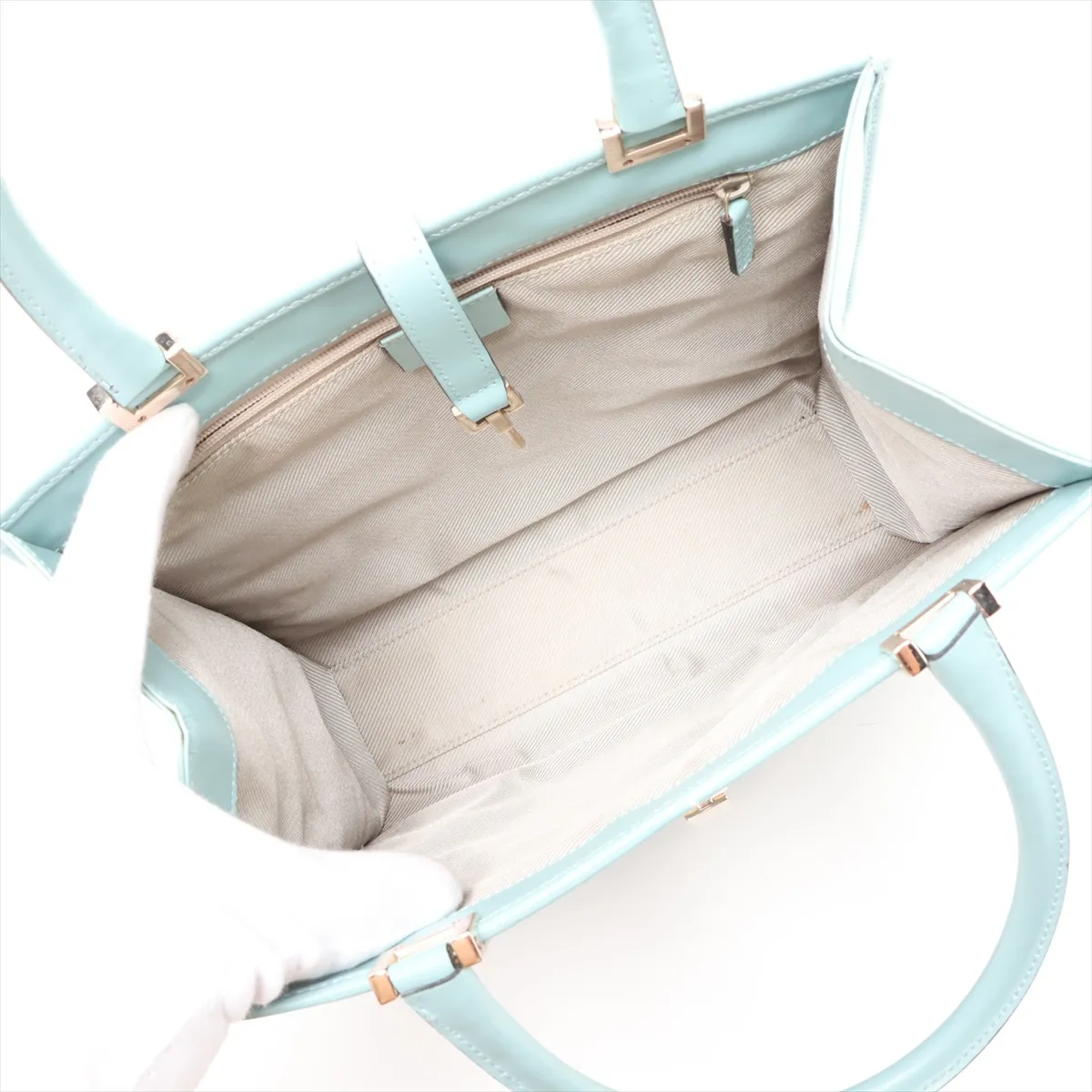 Microguccissima Jackie Leather Handbag, Blue — view 7