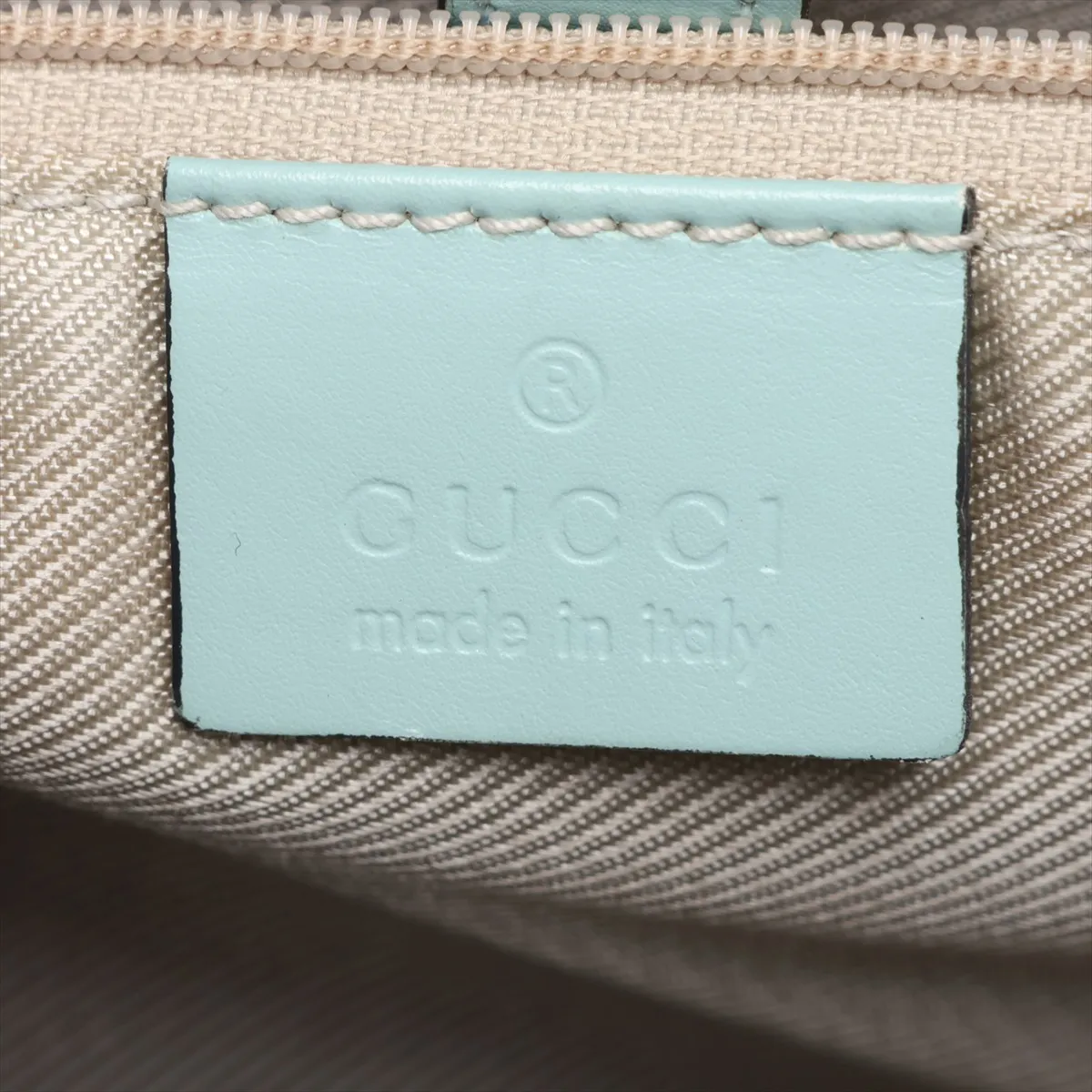 Microguccissima Jackie Leather Handbag, Blue — view 9