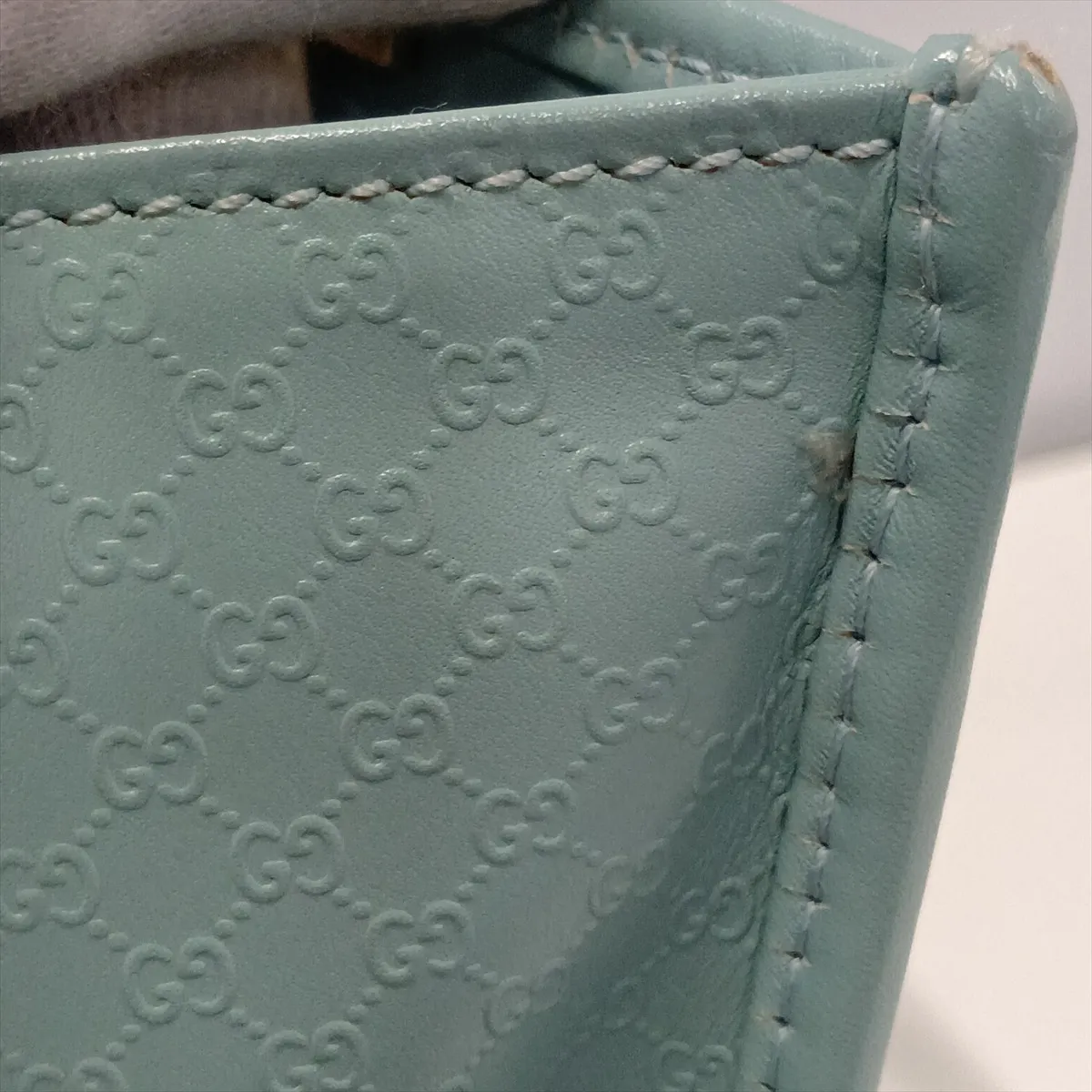 Microguccissima Jackie Leather Handbag, Blue — view 10