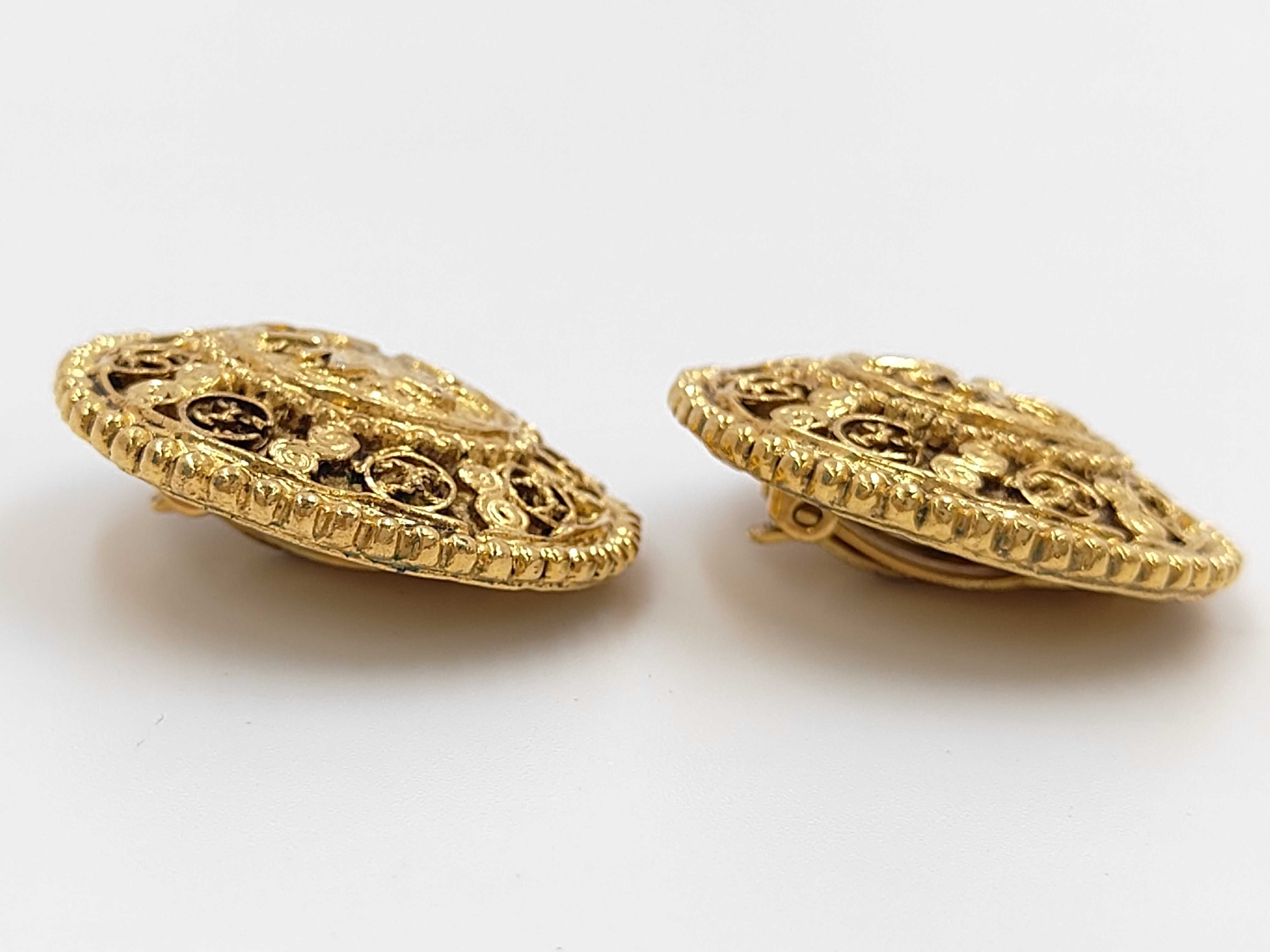 Coco Mark Logo Round Earrings (with embroidered design) — view 2