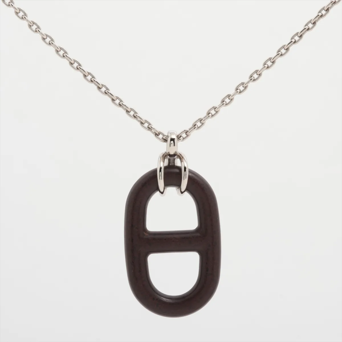 Chaine d'Ancre Vulcanium Necklace, GP (Gold Plated), Brown x Silver. Shows — view 2