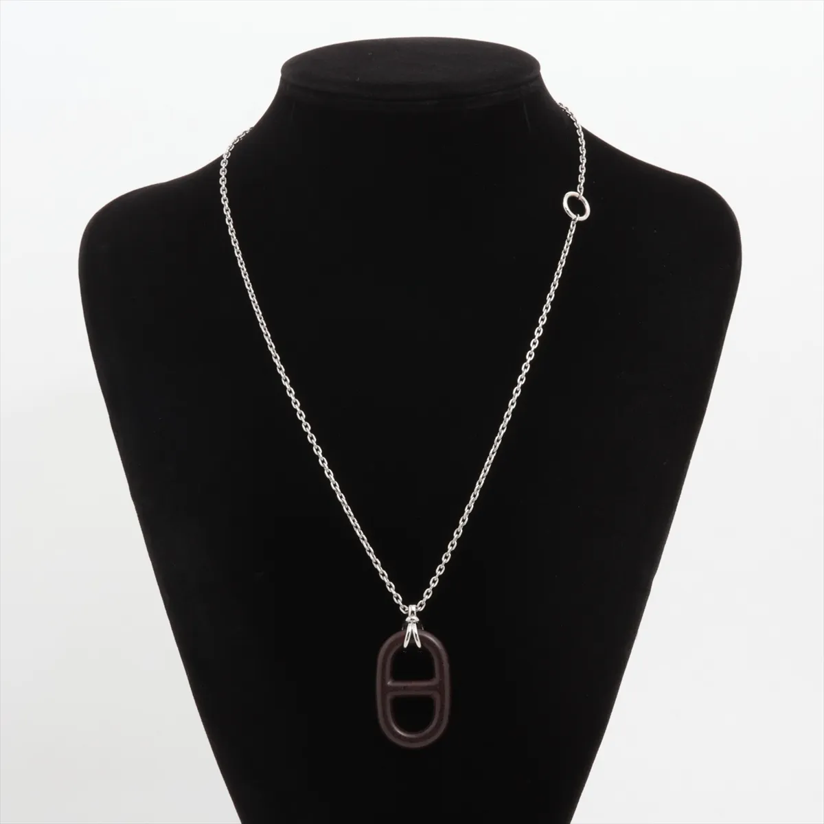 Chaine d'Ancre Vulcanium Necklace, GP (Gold Plated), Brown x Silver. Shows — view 5