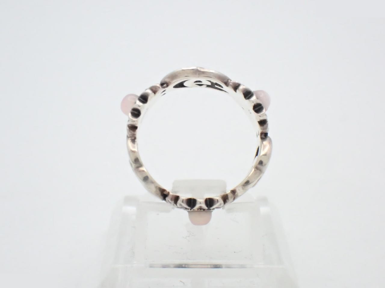 Double G Flower Mother-of-Pearl Sterling Silver 925 Ring, 3.8g — view 3