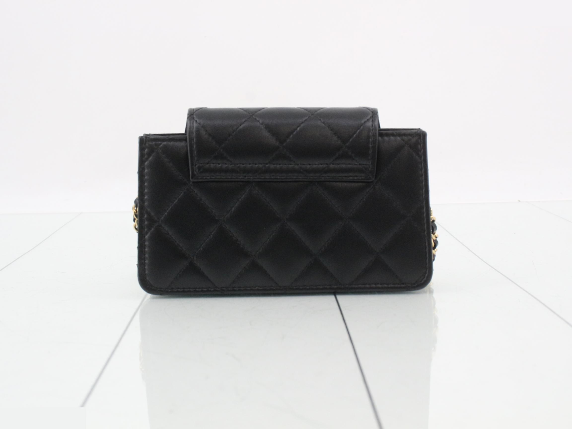 Lambskin Matelassé Chain Wallet — view 2