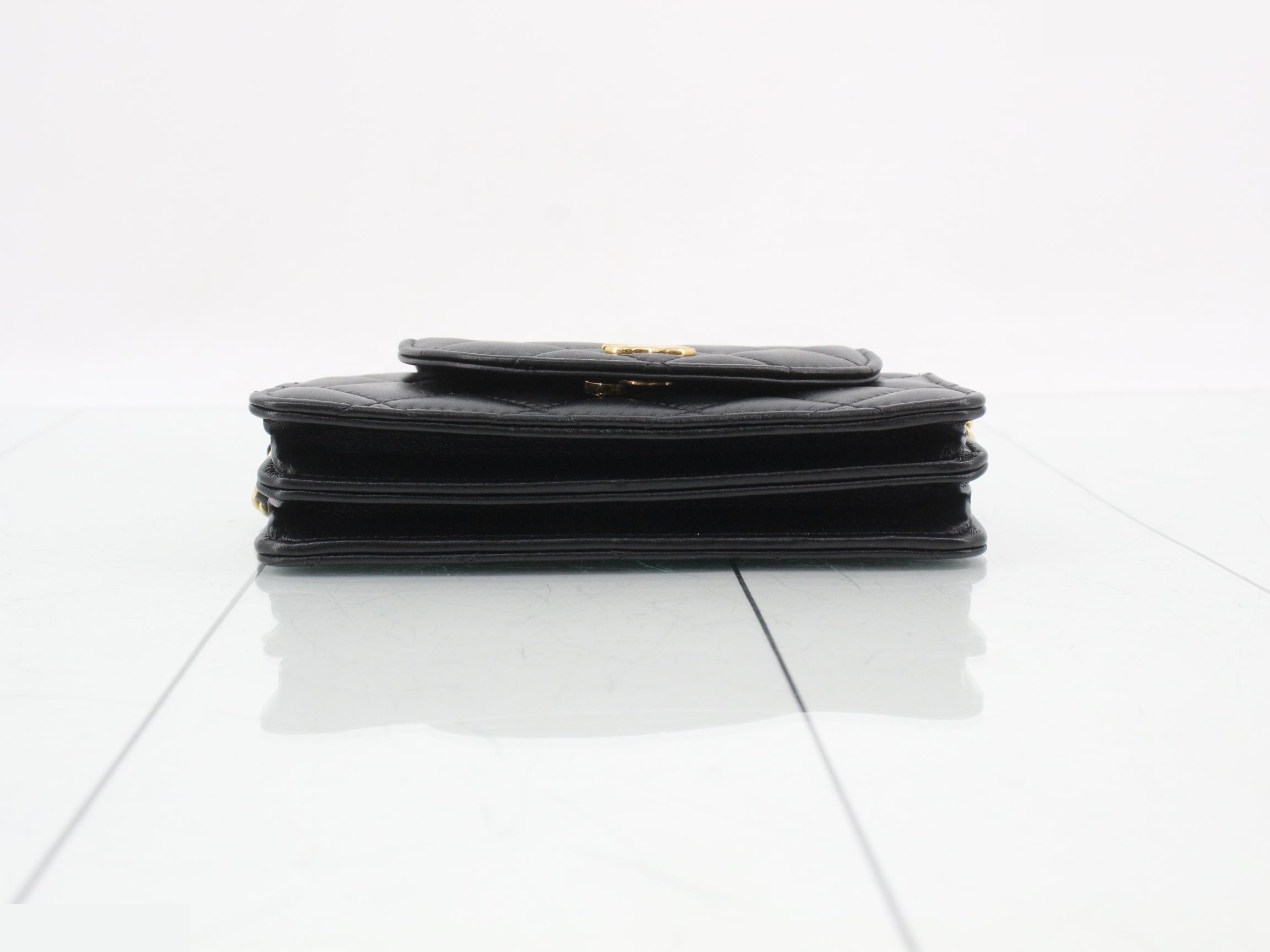 Lambskin Matelassé Chain Wallet — view 3