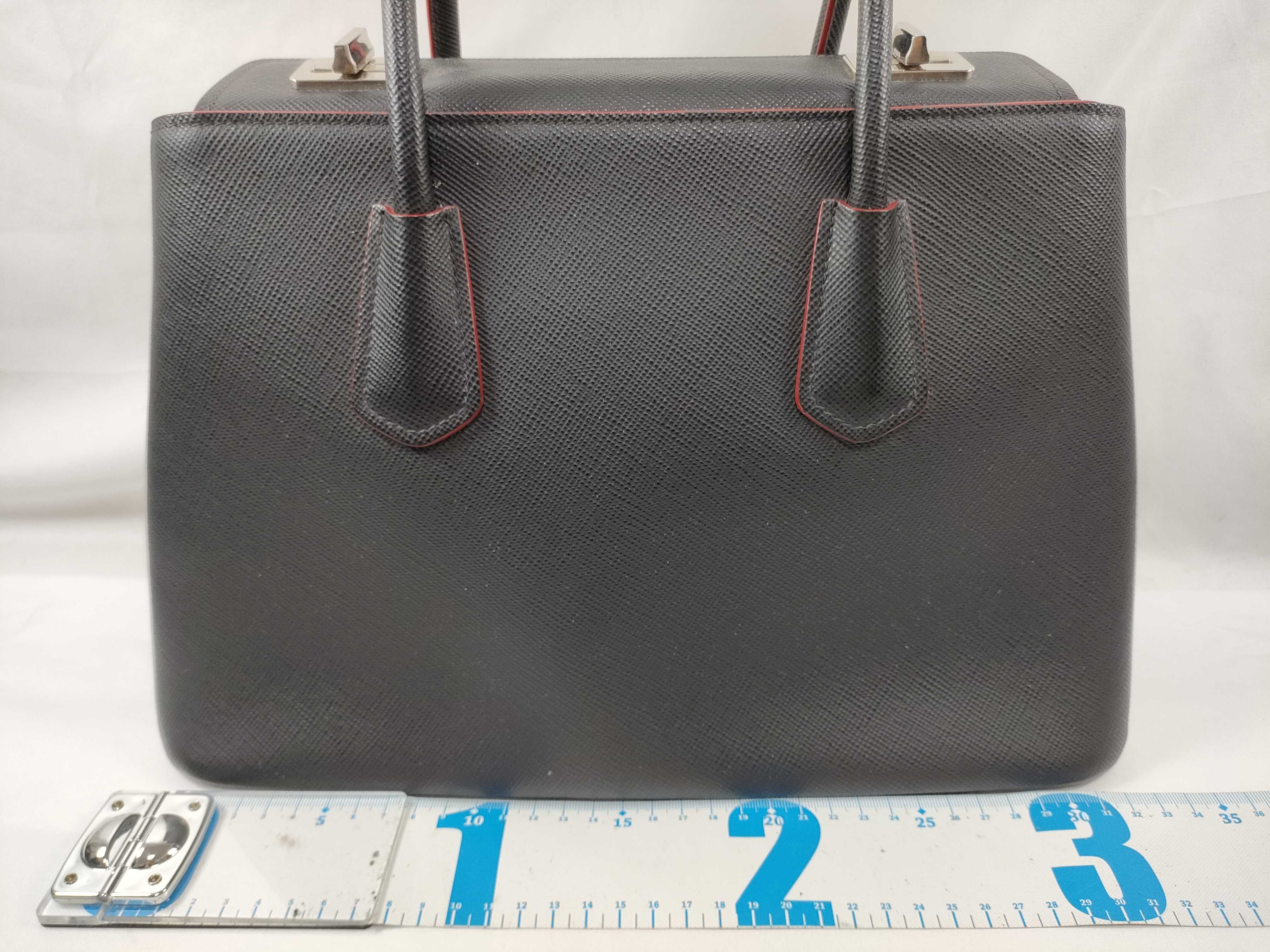 SG- Saffiano Cuir Leather x Leather 2-Way Handbag Black 1BA823 Handbag — view 2