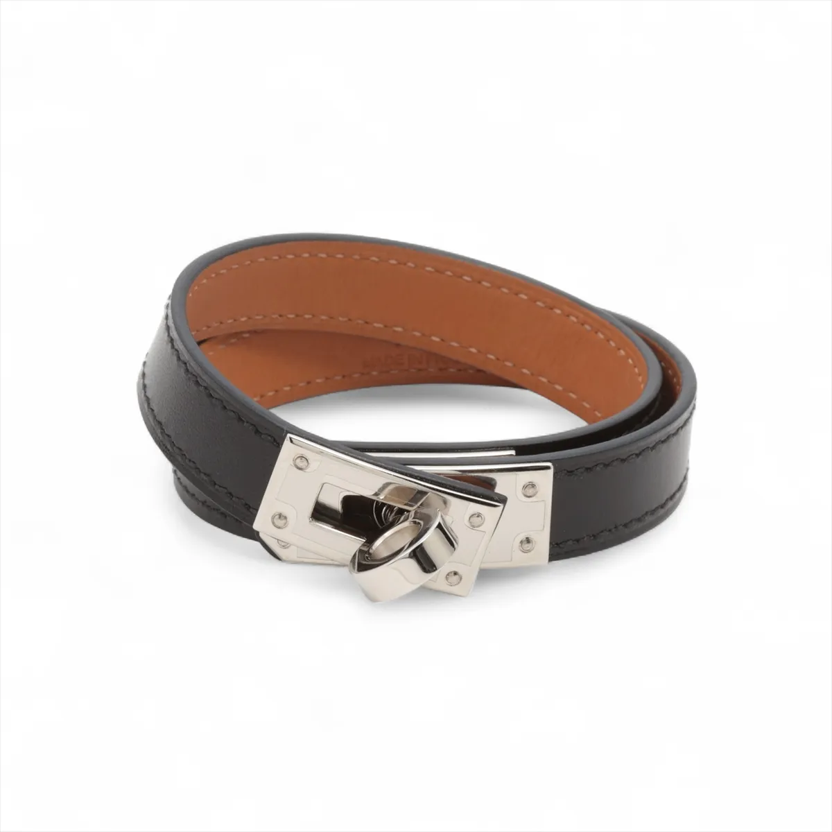Kelly Double Tour B stamp: 2023 Bracelet T3 Leather Black