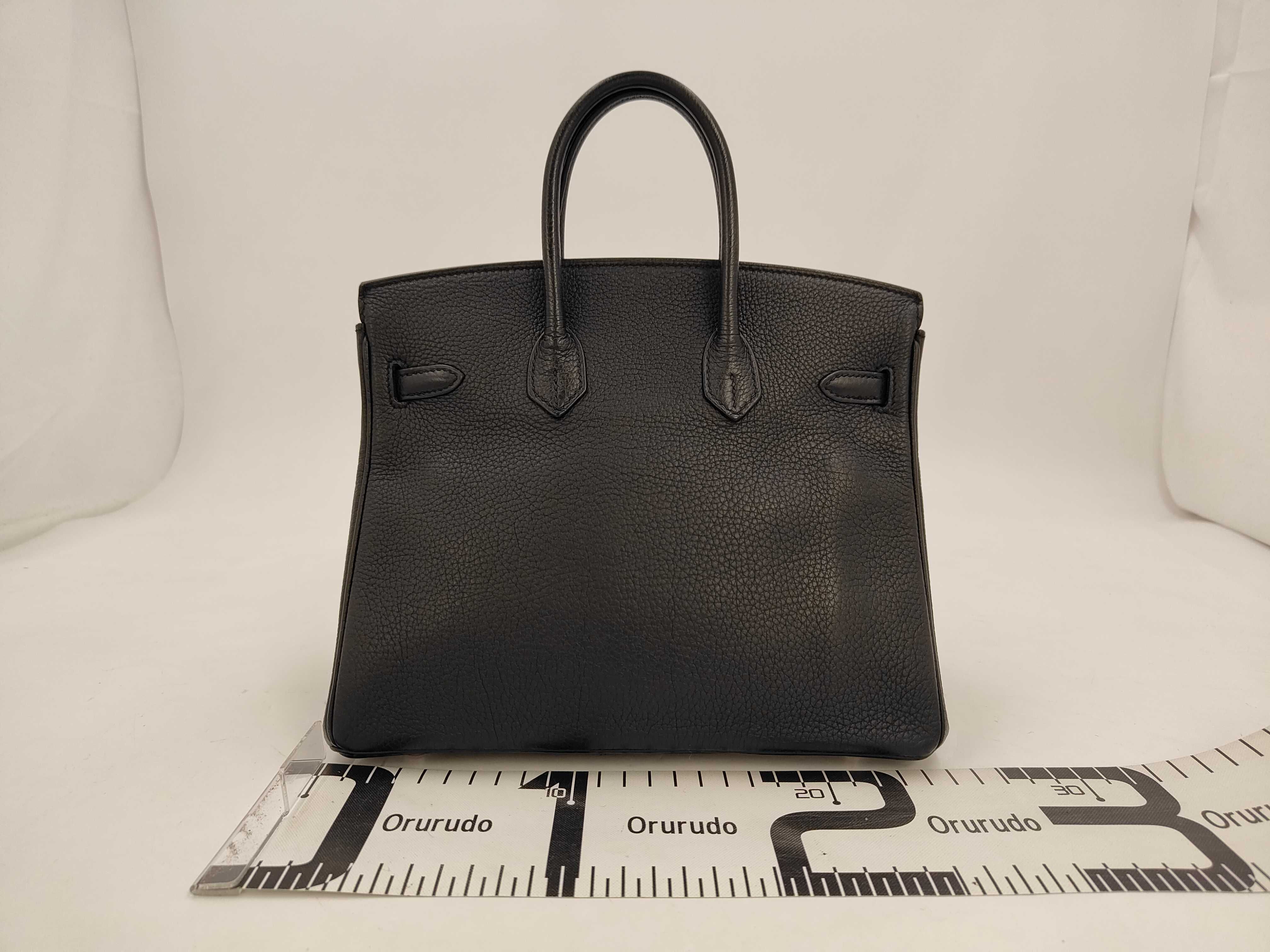 Birkin 25 Togo Leather, Black with Silver Hardware, R Stamp, Handbag — view 2