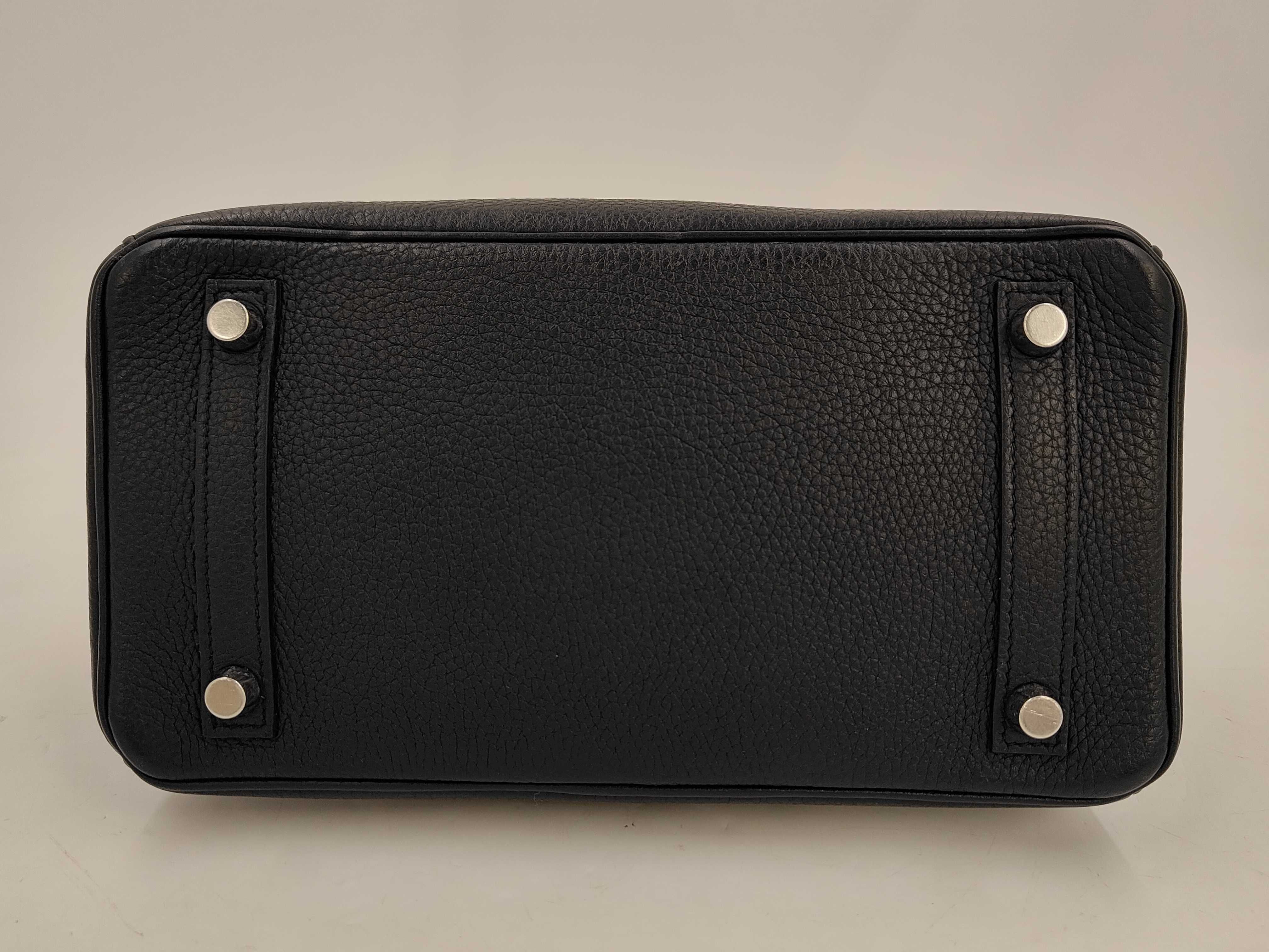 Birkin 25 Togo Leather, Black with Silver Hardware, R Stamp, Handbag — view 3