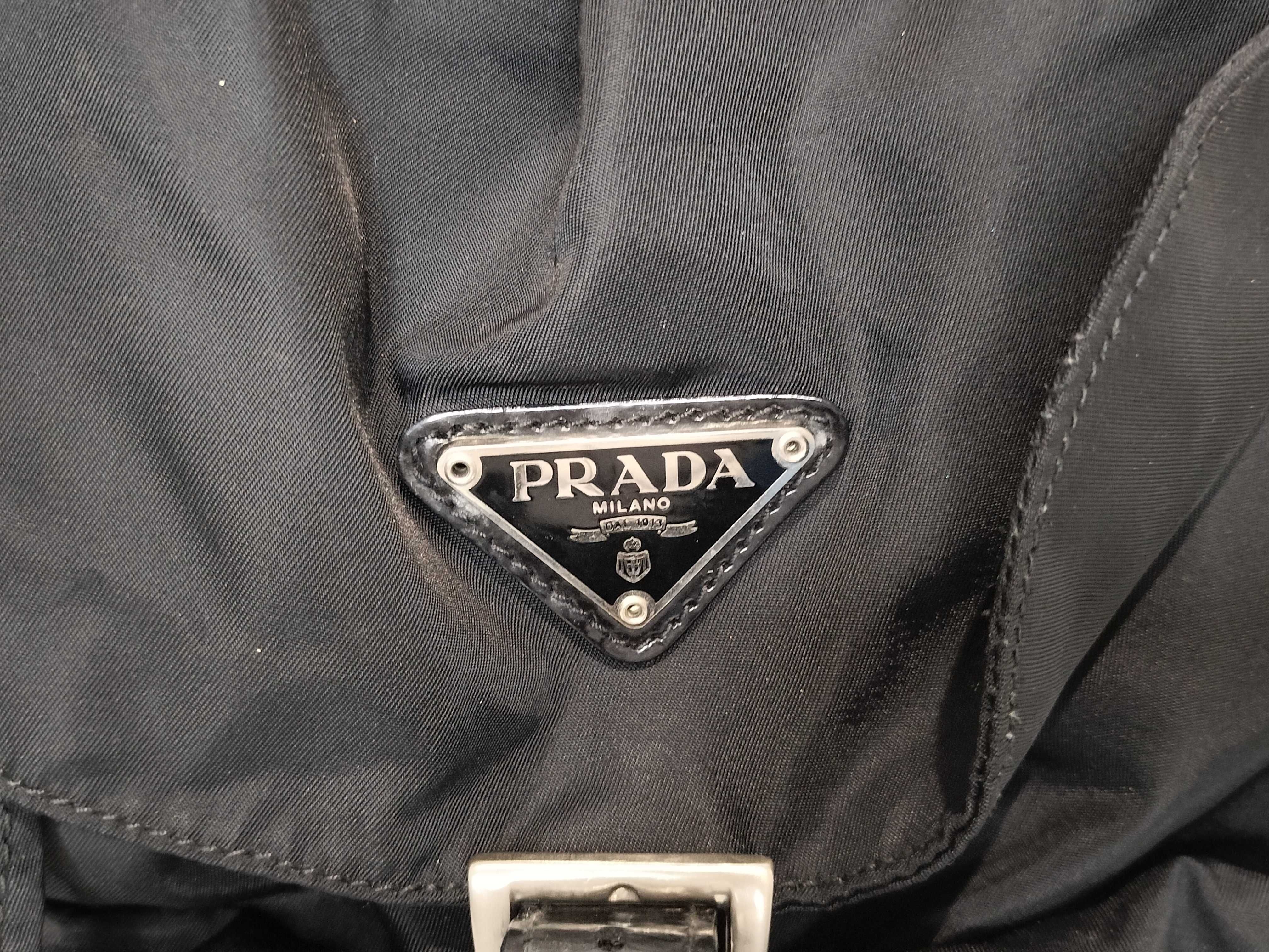 Nylon Backpack with Triangle Logo — view 2