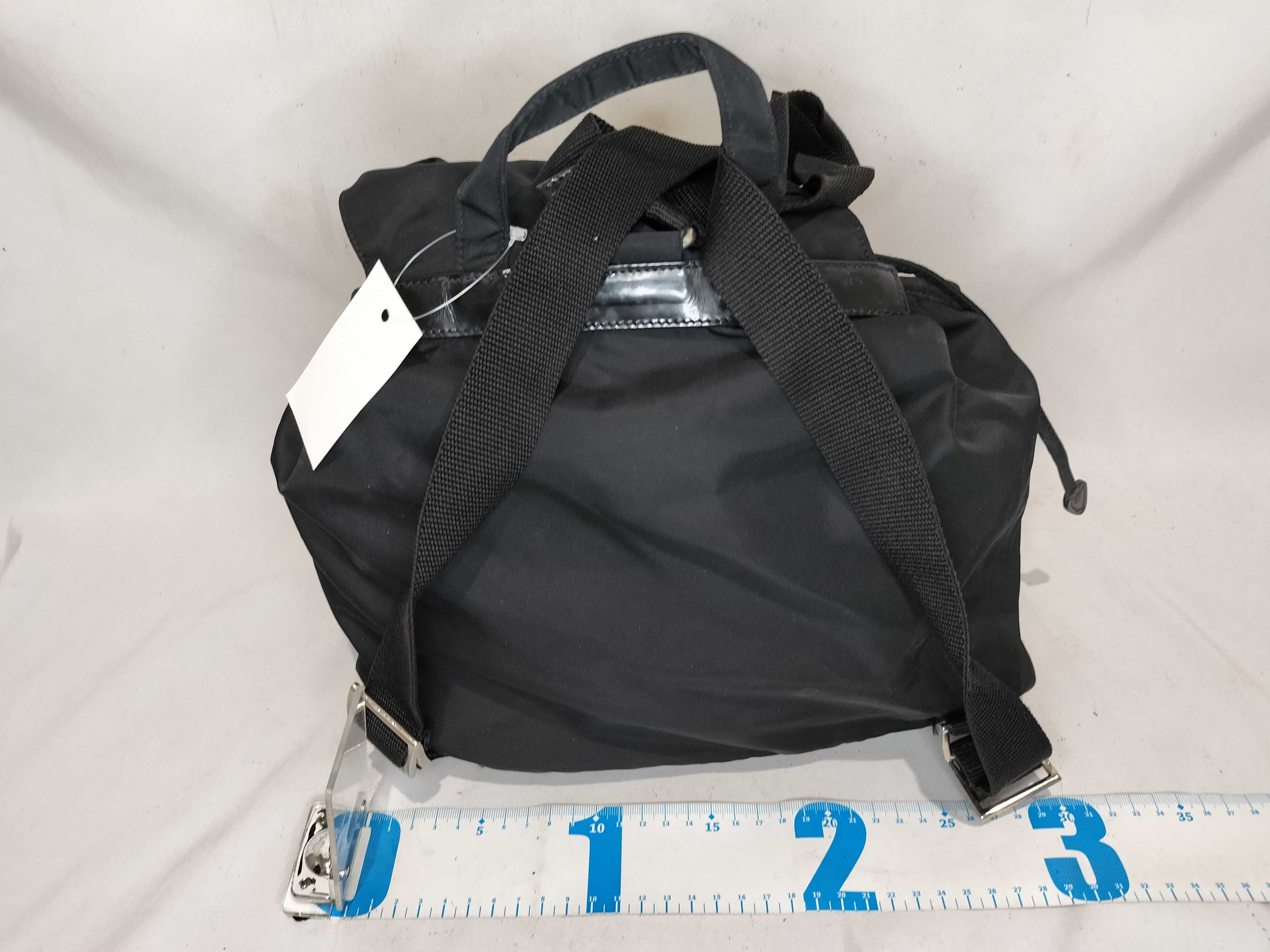 Nylon Backpack with Triangle Logo — view 3