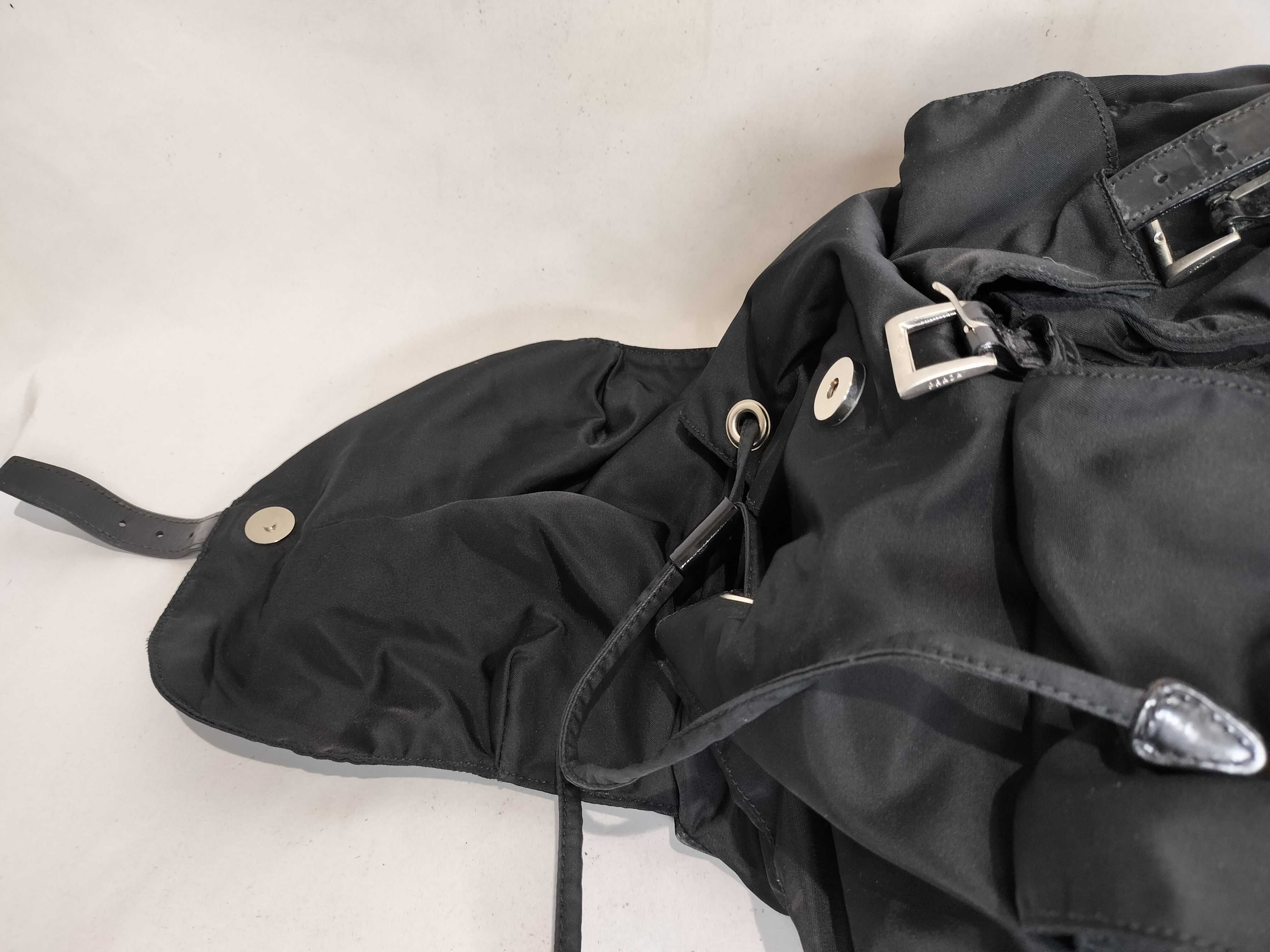Nylon Backpack with Triangle Logo — view 10