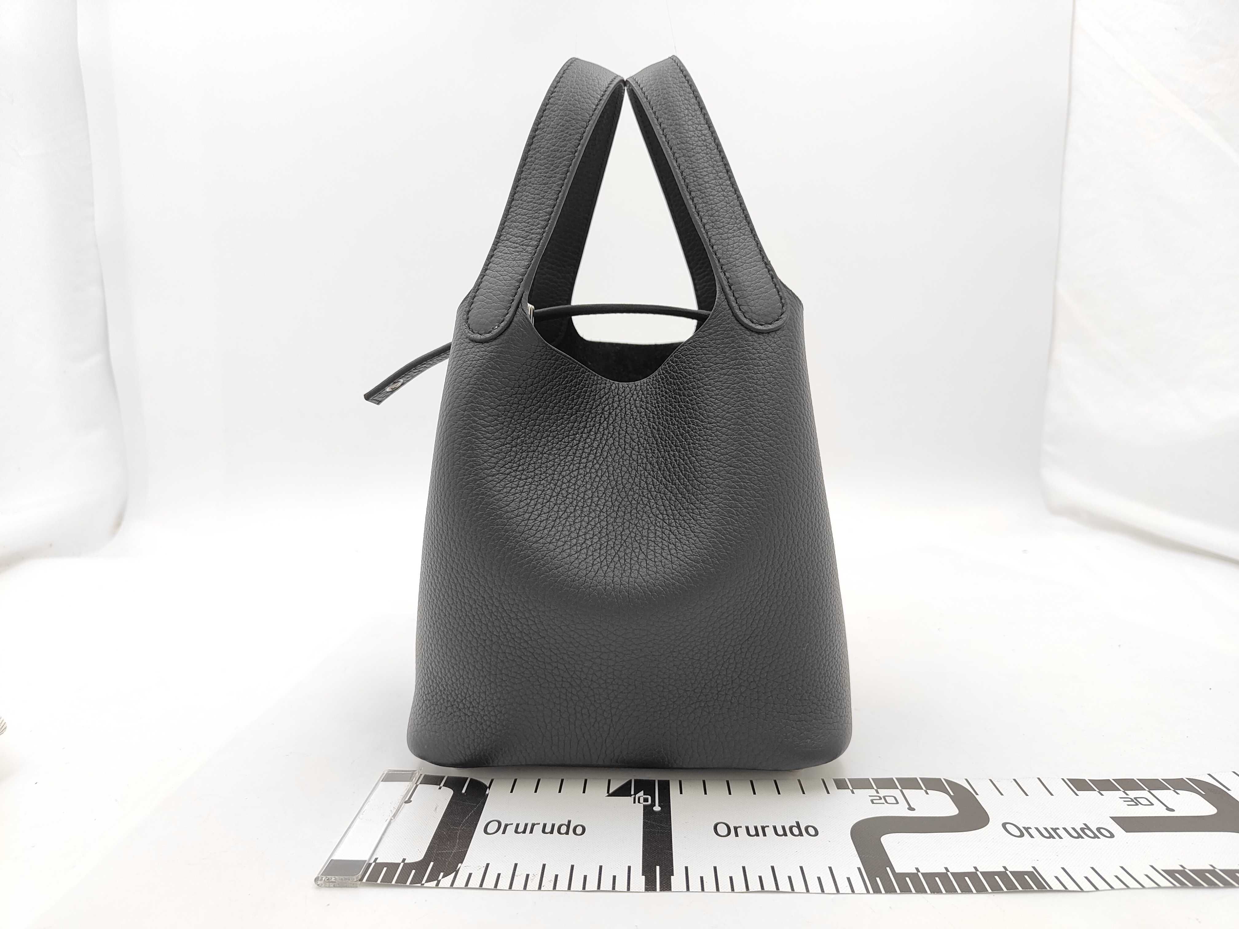 Picotin PM K stamp Noir Silver hardware handbag — view 2