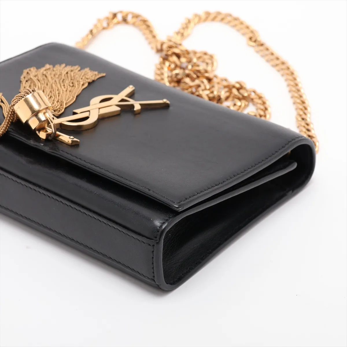 Kate Leather Chain Shoulder Bag, Black, 354120 — view 3