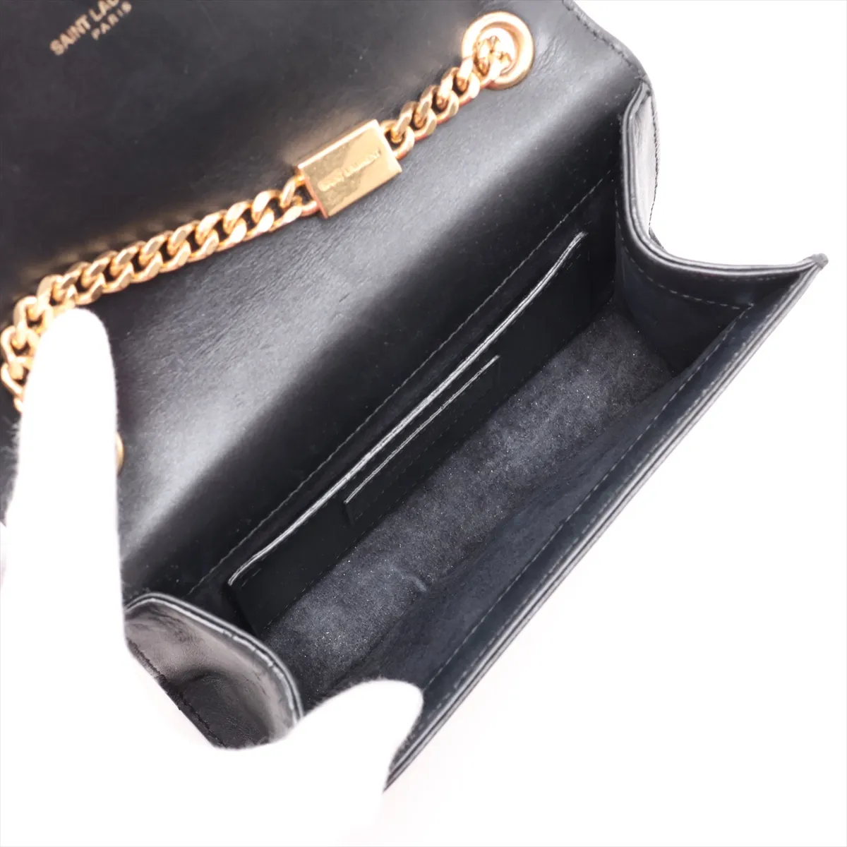 Kate Leather Chain Shoulder Bag, Black, 354120 — view 6