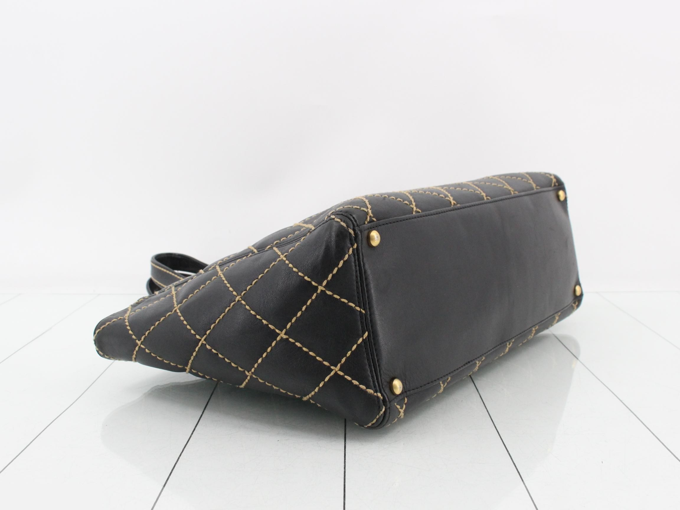 Wild Stitch Large Shopper Tote, Lambskin, Black, Series 9, W35cm — view 5