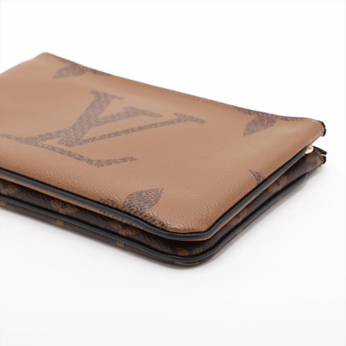 Giant Monogram Reverse Pochette Double Zip M69203 MI5210 Brown (RFID detected) — view 3