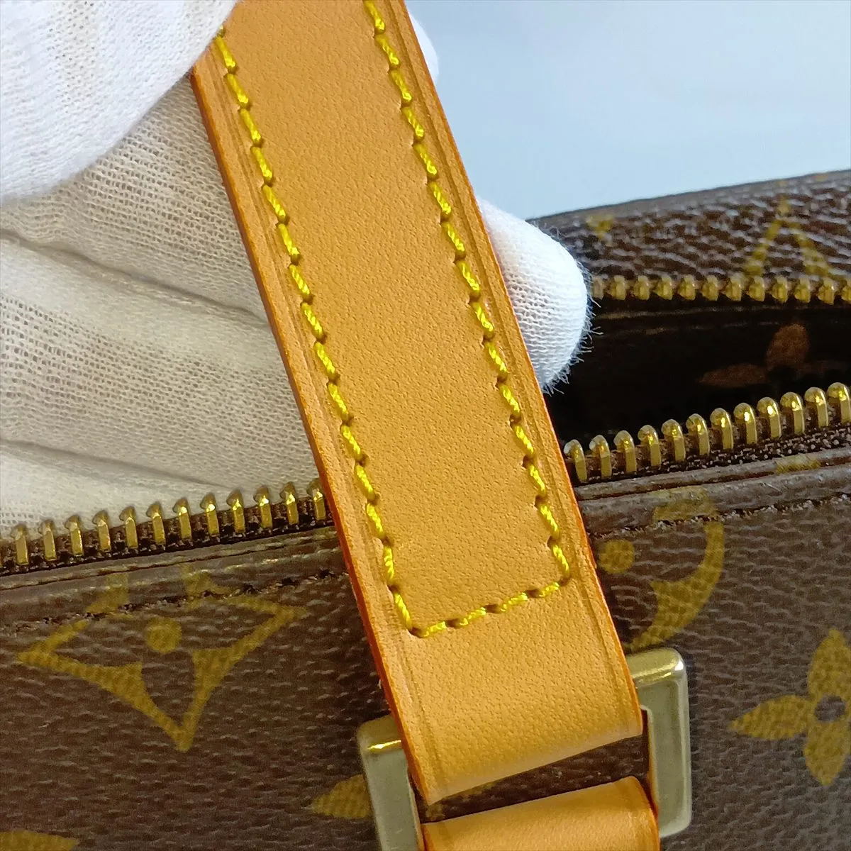 Monogram Cabas Piano M51148 SD0054 Brown. Interior: Aftermarket lining, vachetta leather, various aftermarket repairs. — view 11