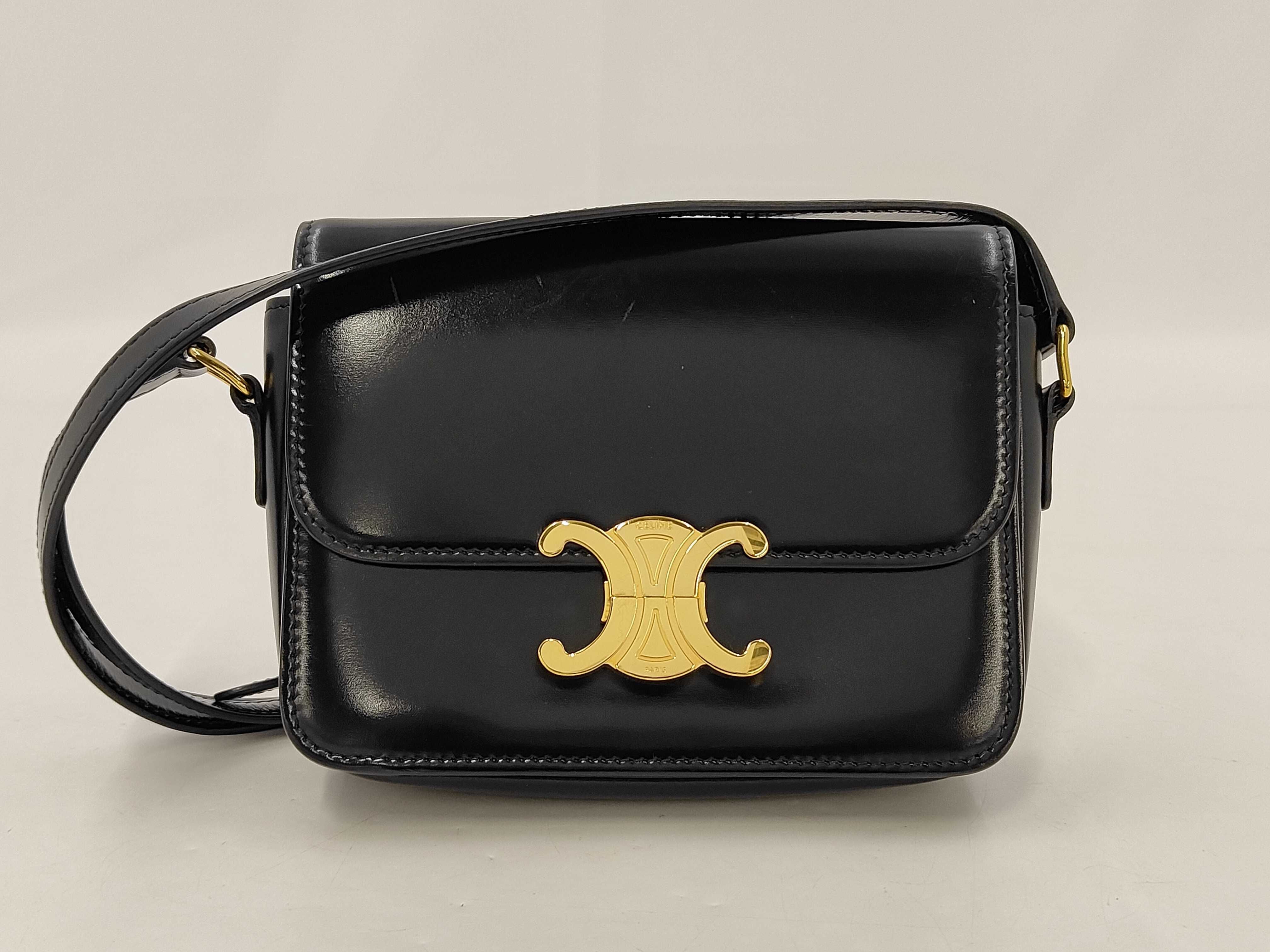Trinoff Leather Black Shoulder Bag