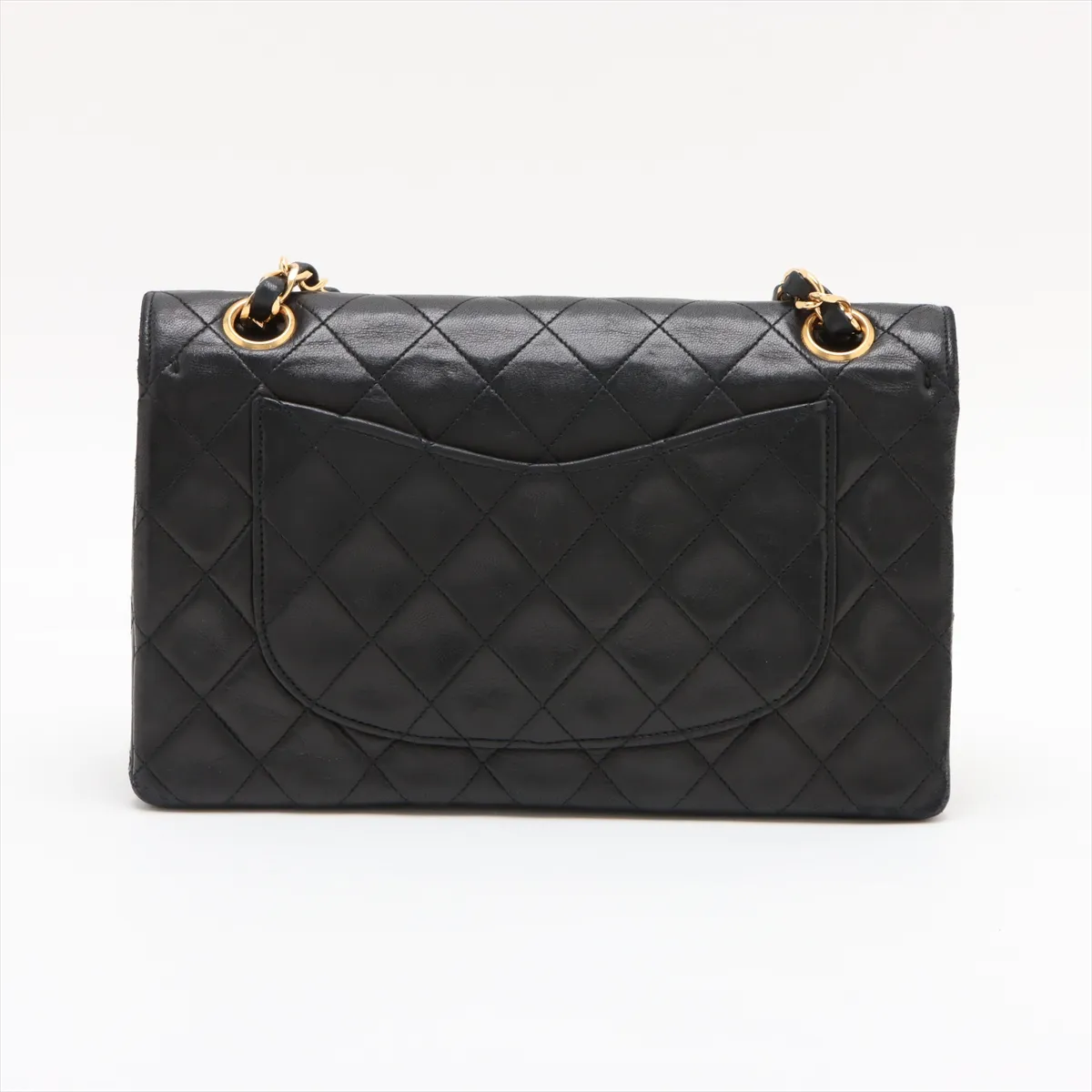 Matelasse Lambskin Double Flap Double Chain Bag Black Gold Hardware 1816335 No. 1 — view 2