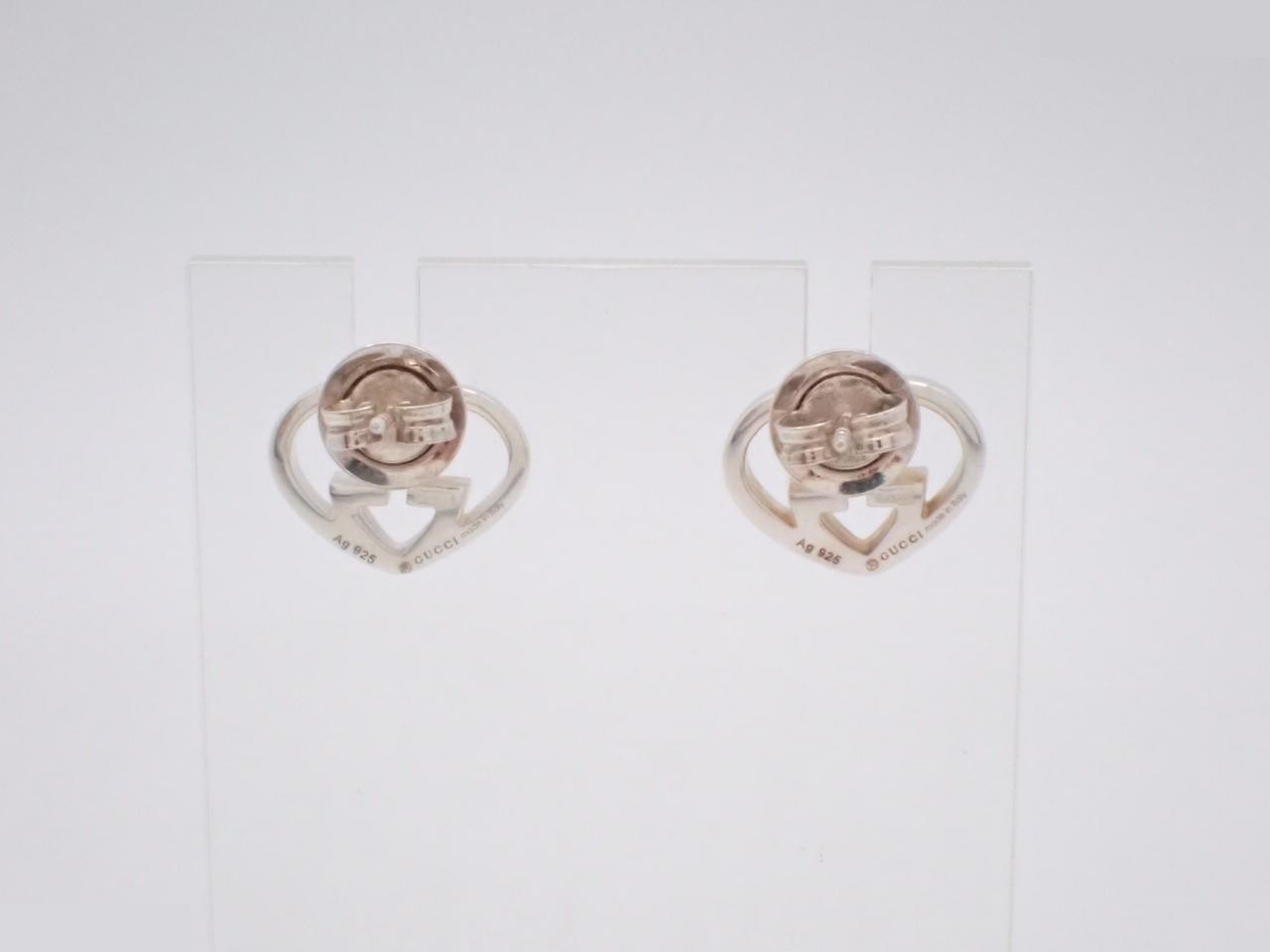 Interlocking G Heart Earrings, Box, Ag925/5.0g — view 2