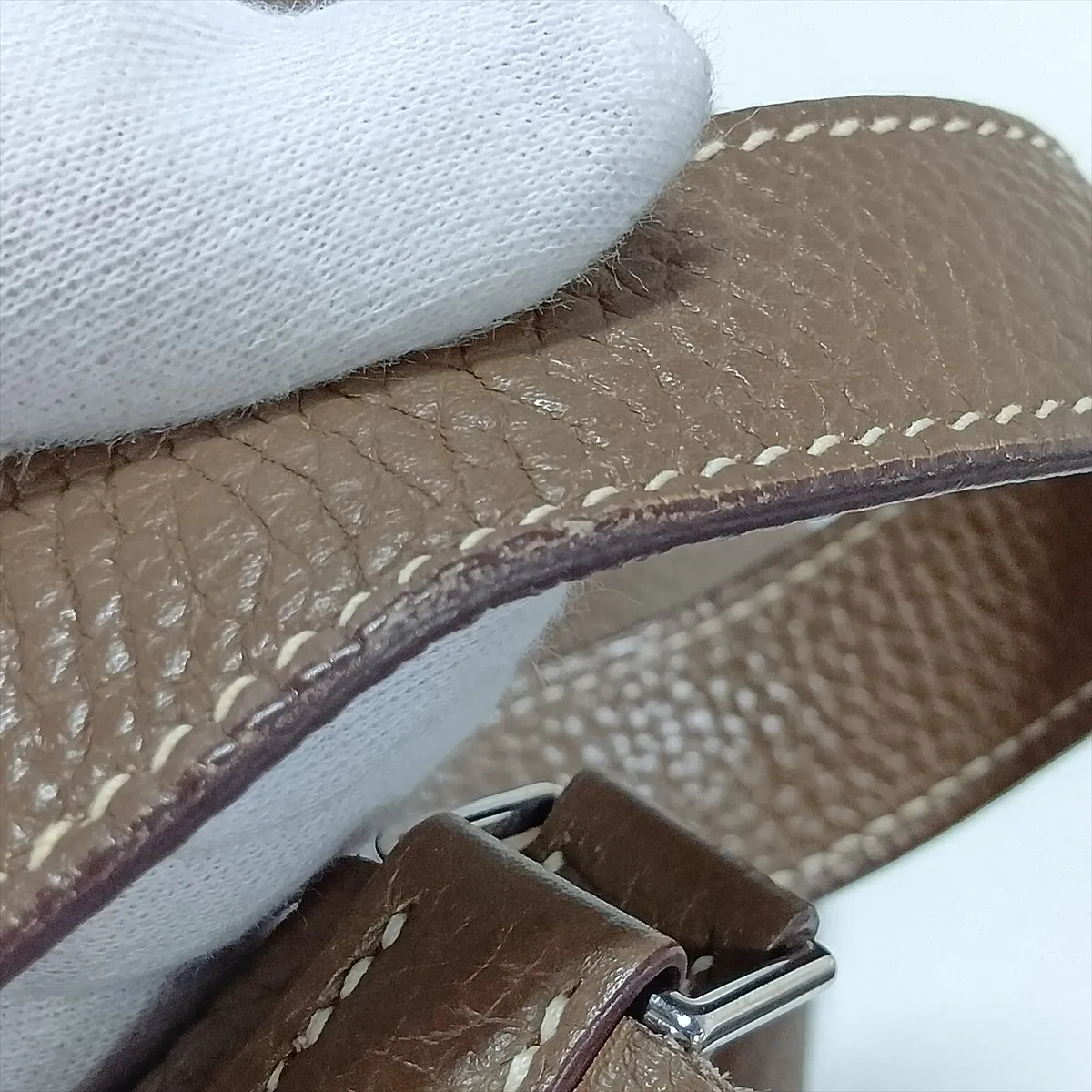Picotin Lock 22 MM Taurillon Clemence Etoupe Silver Hardware Y:2020 — view 12