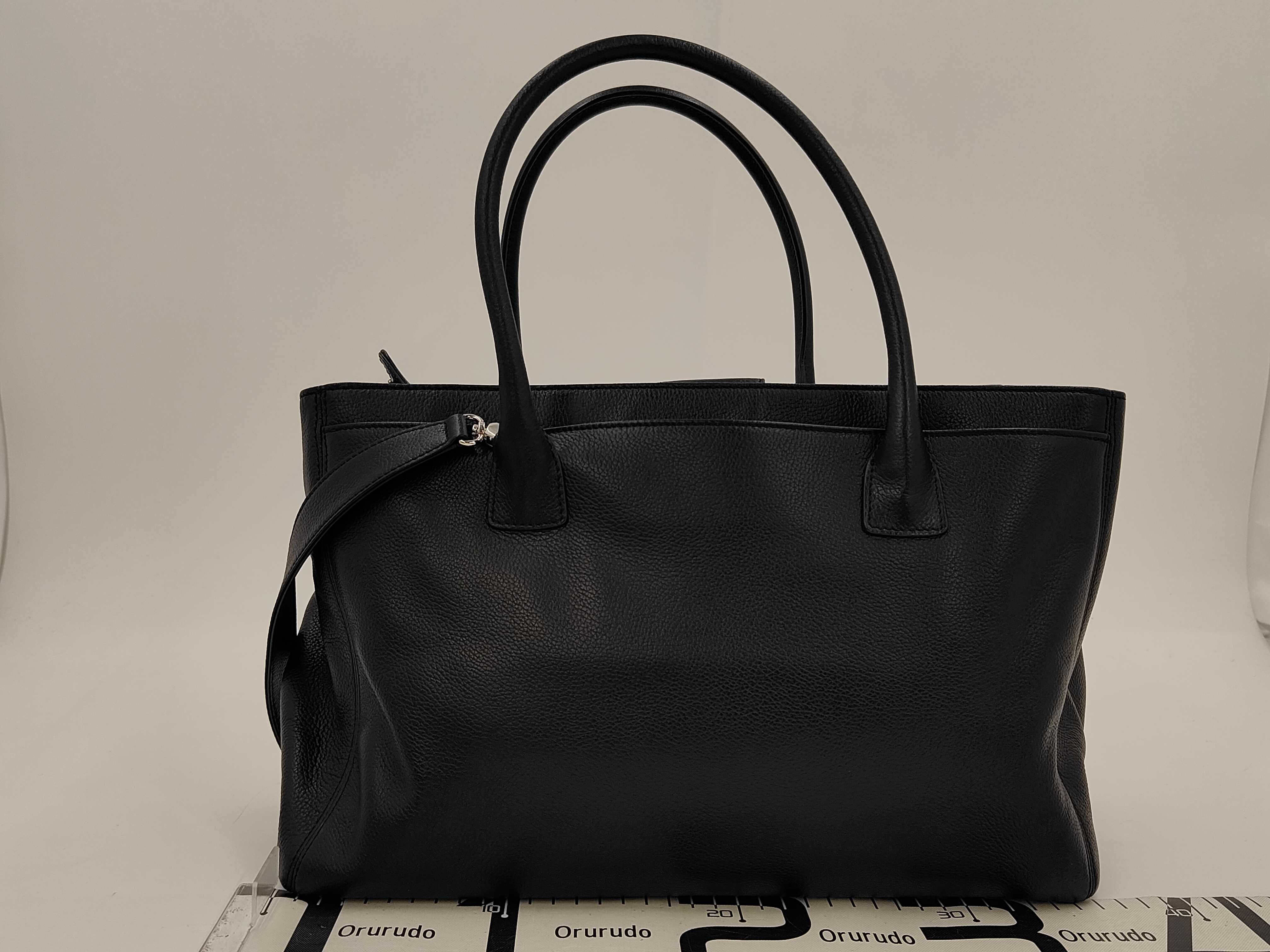 Executive Leather 2-Way Tote Bag, Black, Serial Number 12-series, with original seal, strap, pouch, and dust bag. (Shoulder bag included) — view 2