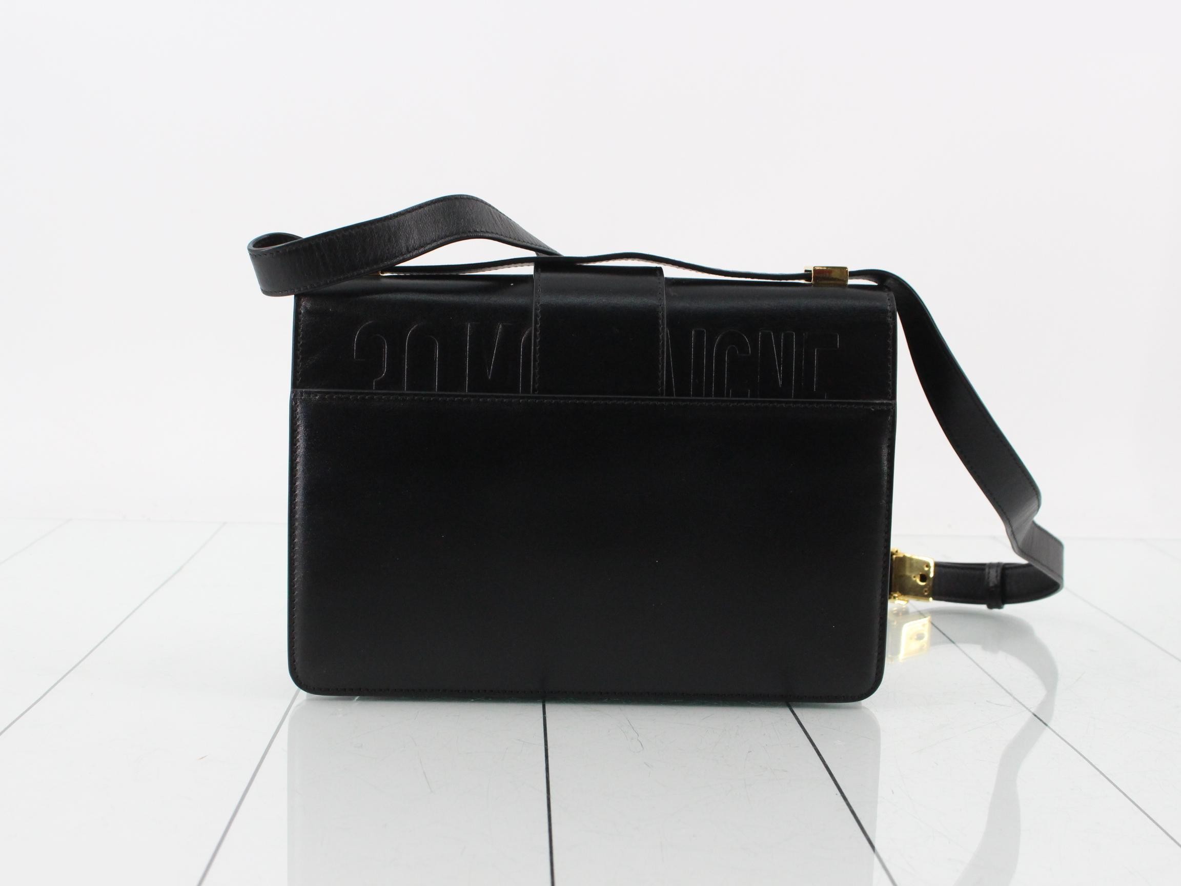 30 Montaigne Calfskin Shoulder Bag, Black — view 2