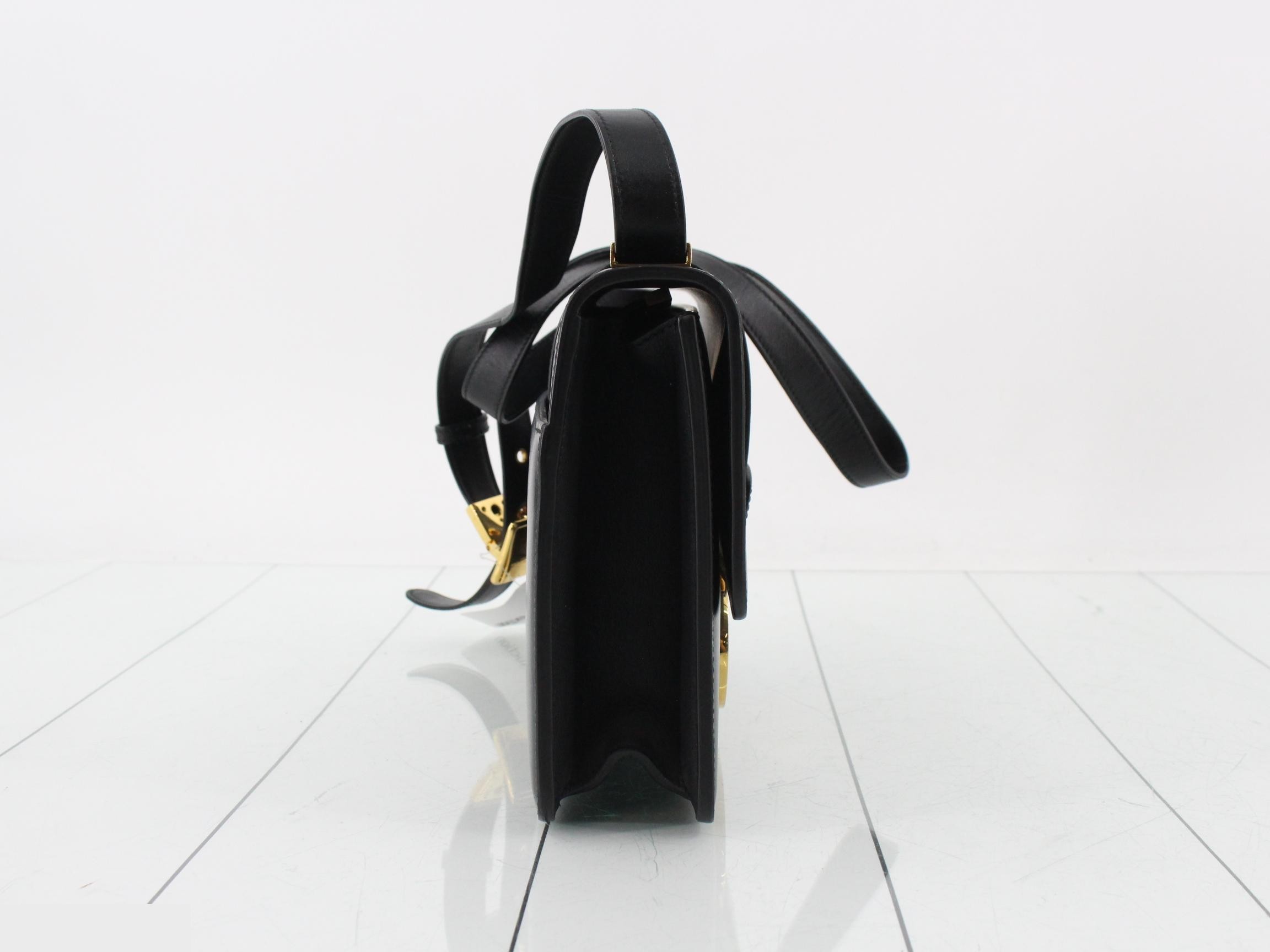 30 Montaigne Calfskin Shoulder Bag, Black — view 4