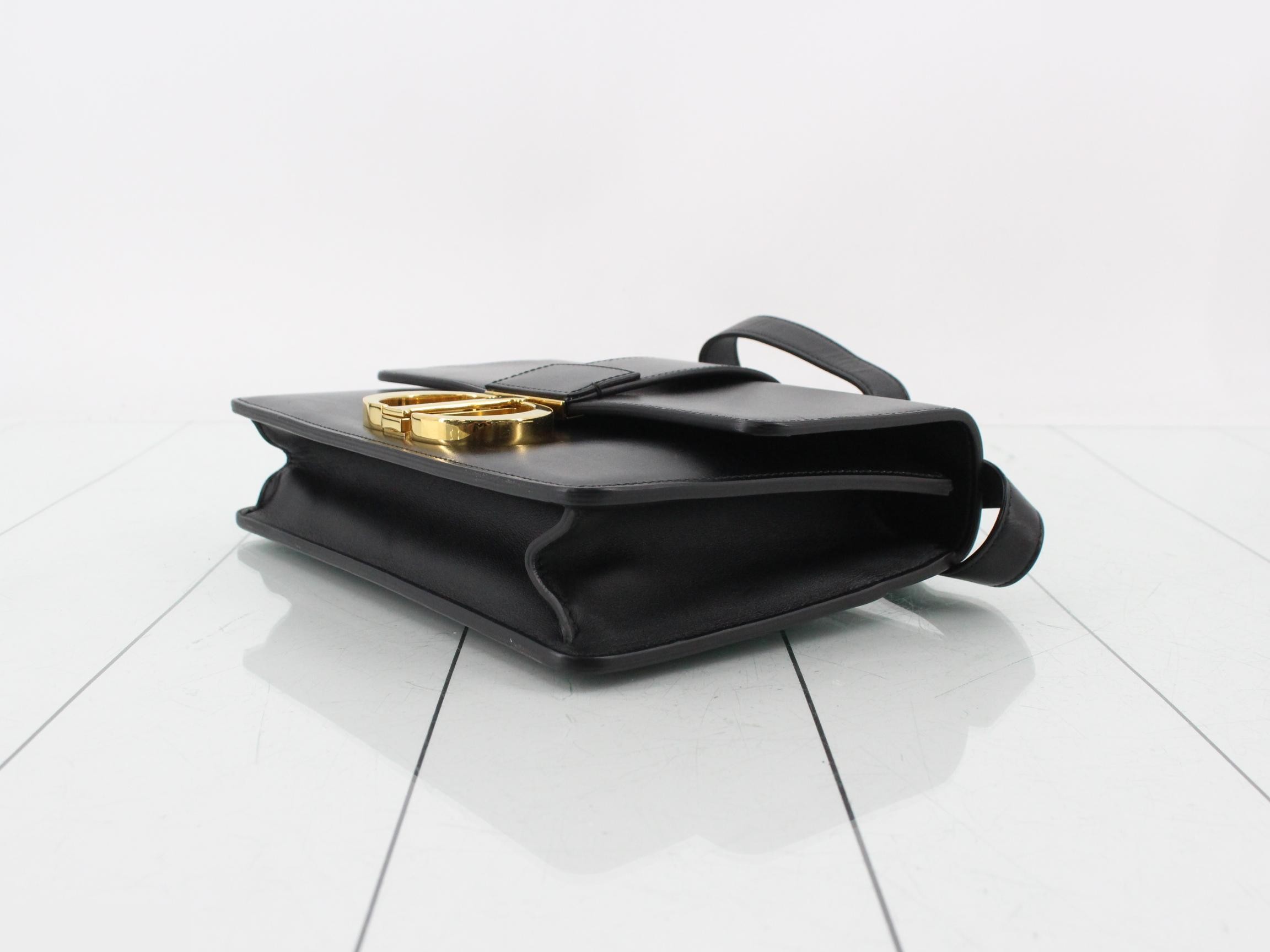 30 Montaigne Calfskin Shoulder Bag, Black — view 6