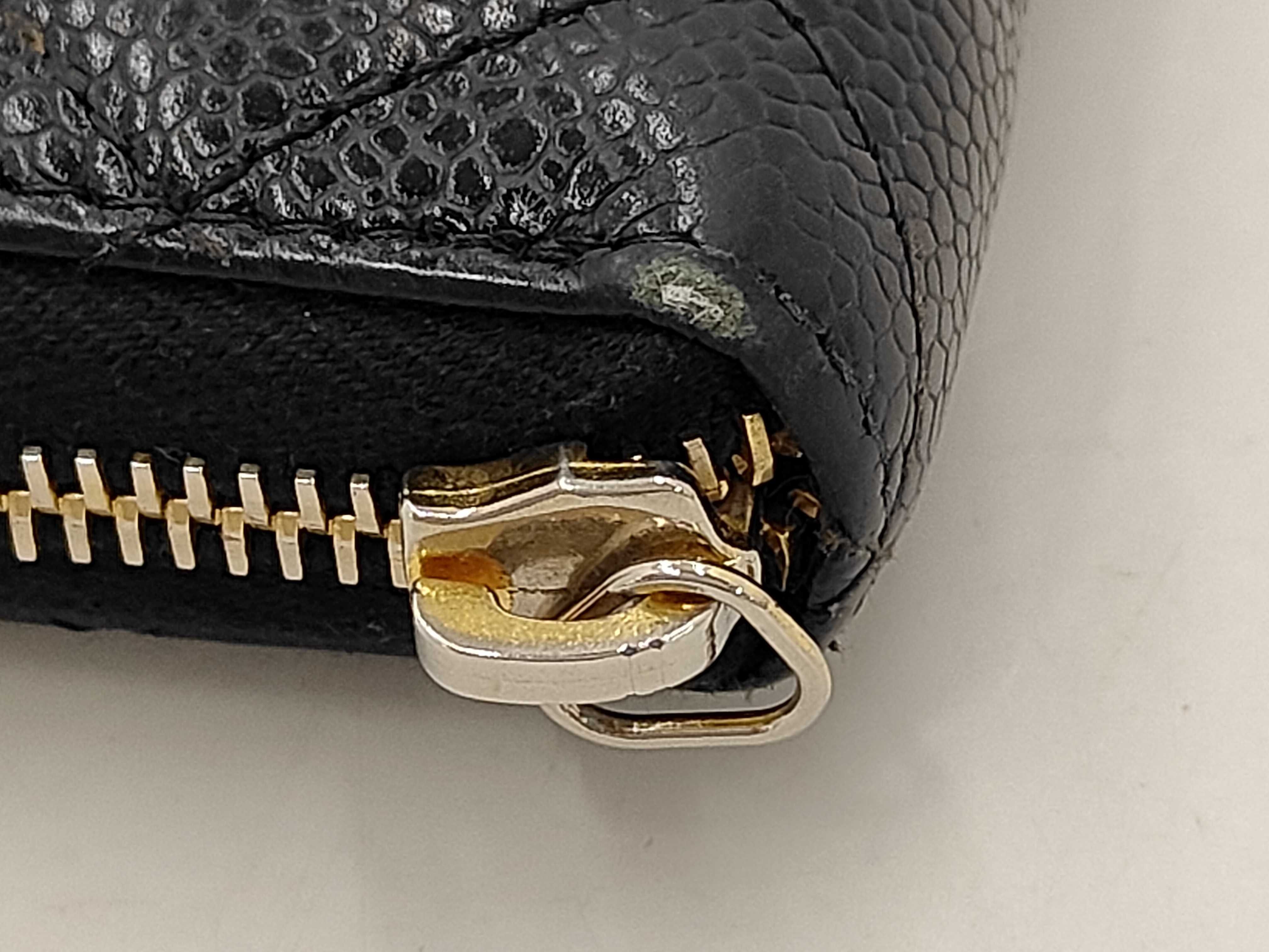 Caviar Skin Coco Mark Zippy Wallet Long Wallet — view 3