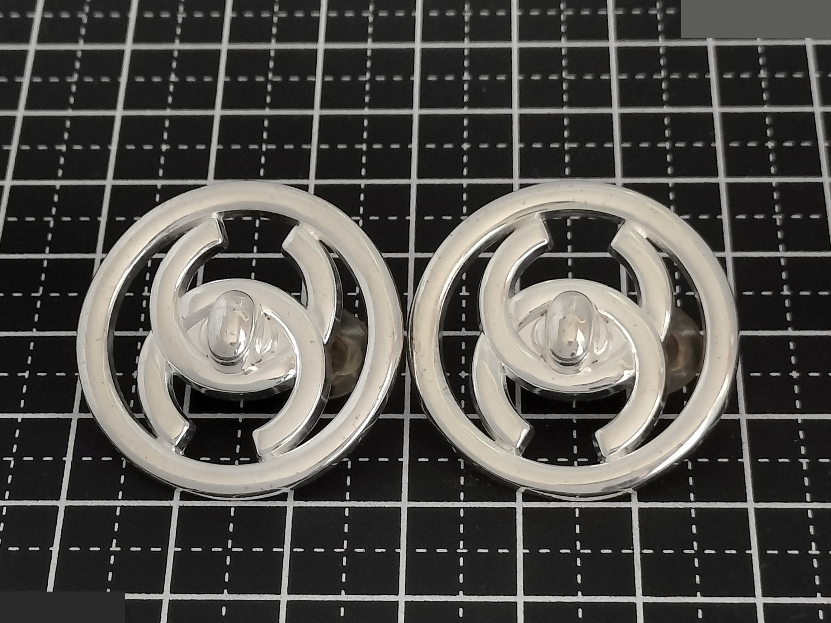 Coco Turnlock Silver Earrings — view 6