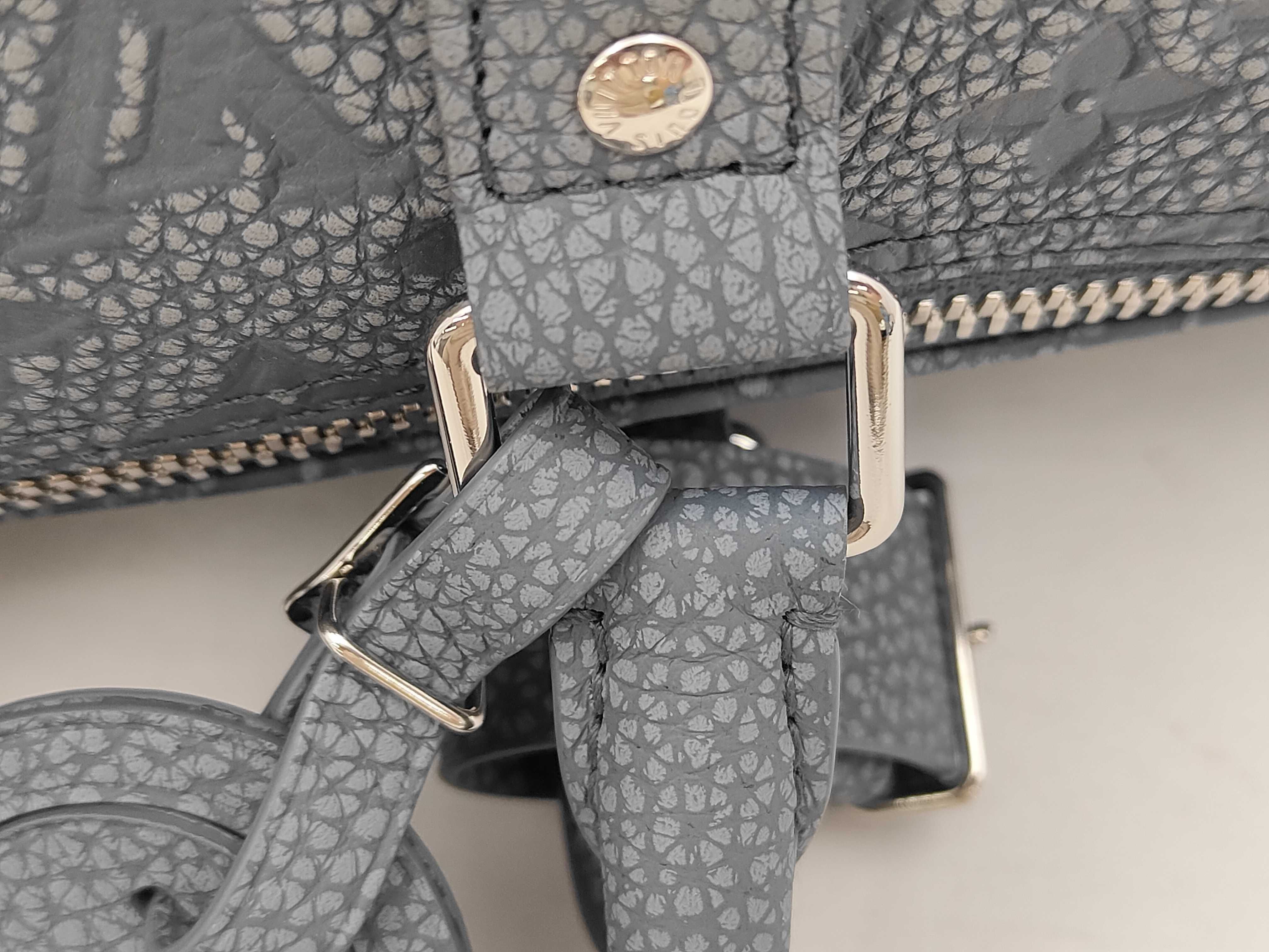 Grey Taurillon Leather Climbing Keepall Bandoulière 50 Boston Bag — view 5
