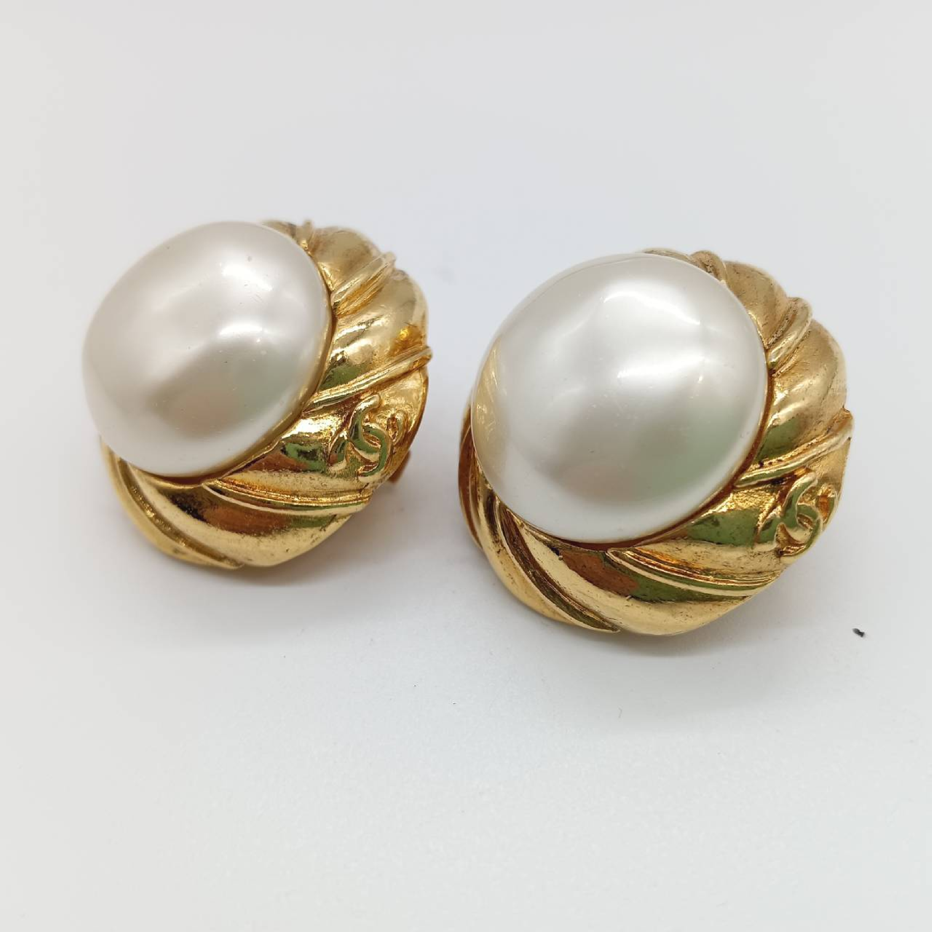 Faux Pearl GP Earrings — view 2
