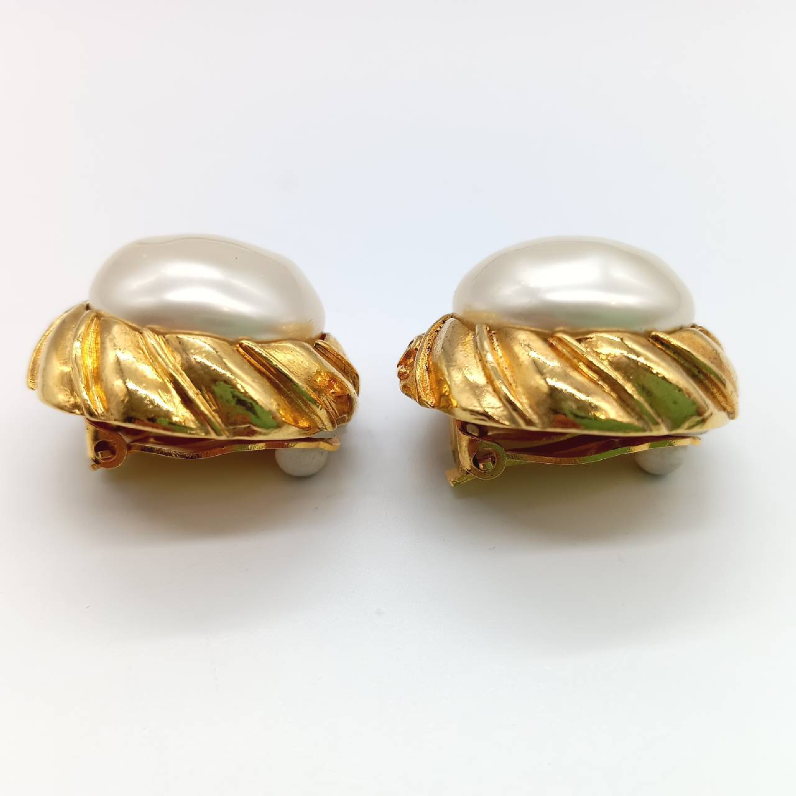 Faux Pearl GP Earrings — view 3