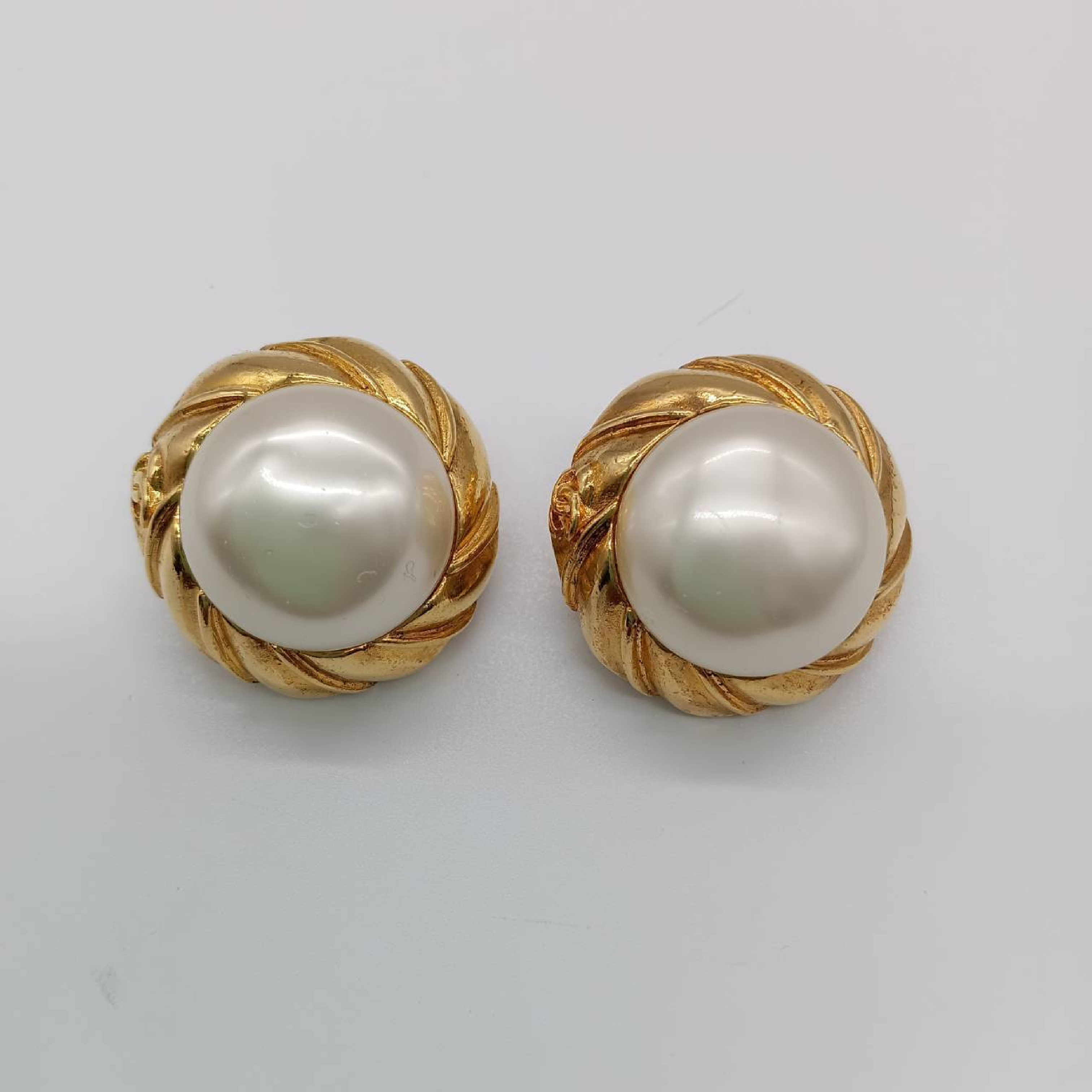 Faux Pearl GP Earrings — view 4