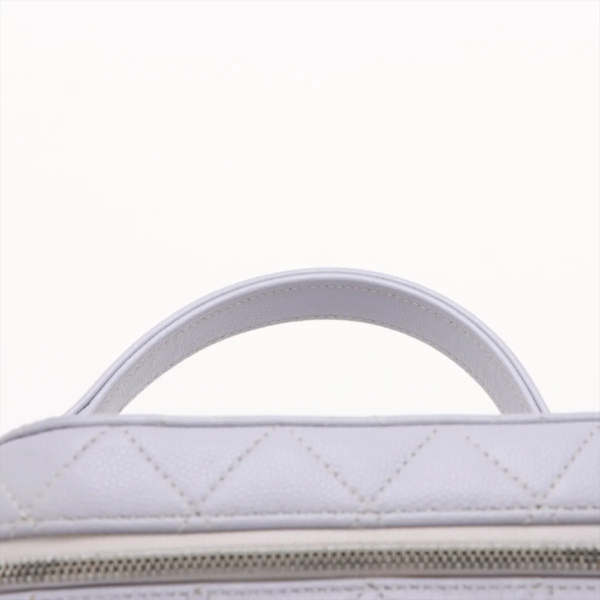 Matelasse caviar skin vanity bag purple silver hardware KUT967CE random plate — view 6