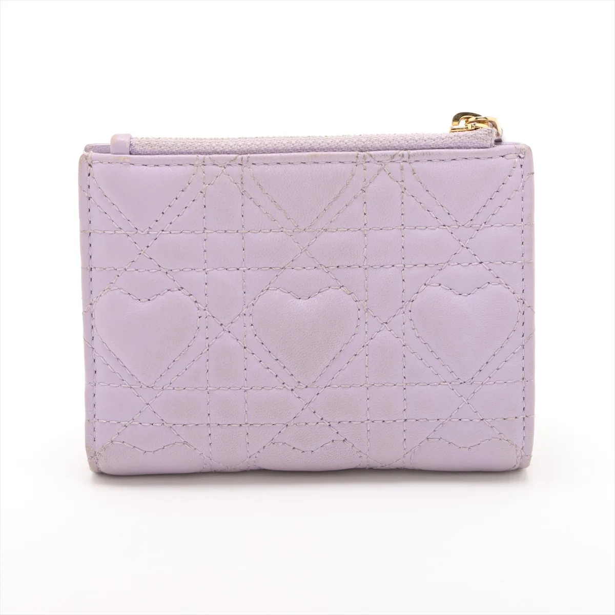 Lady Dior Cannage Dahlia Leather Compact Wallet Purple Jolie — view 2