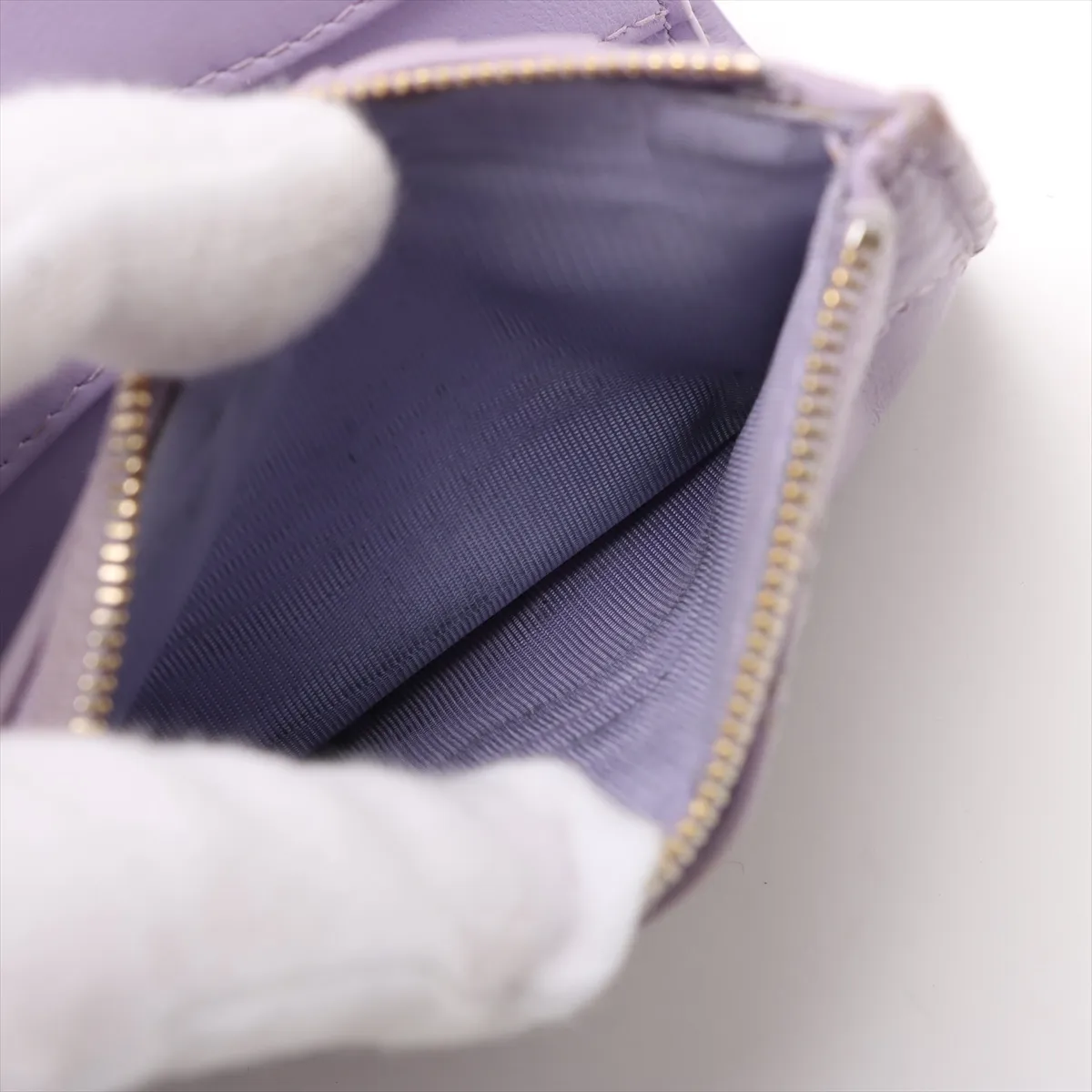 Lady Dior Cannage Dahlia Leather Compact Wallet Purple Jolie — view 5