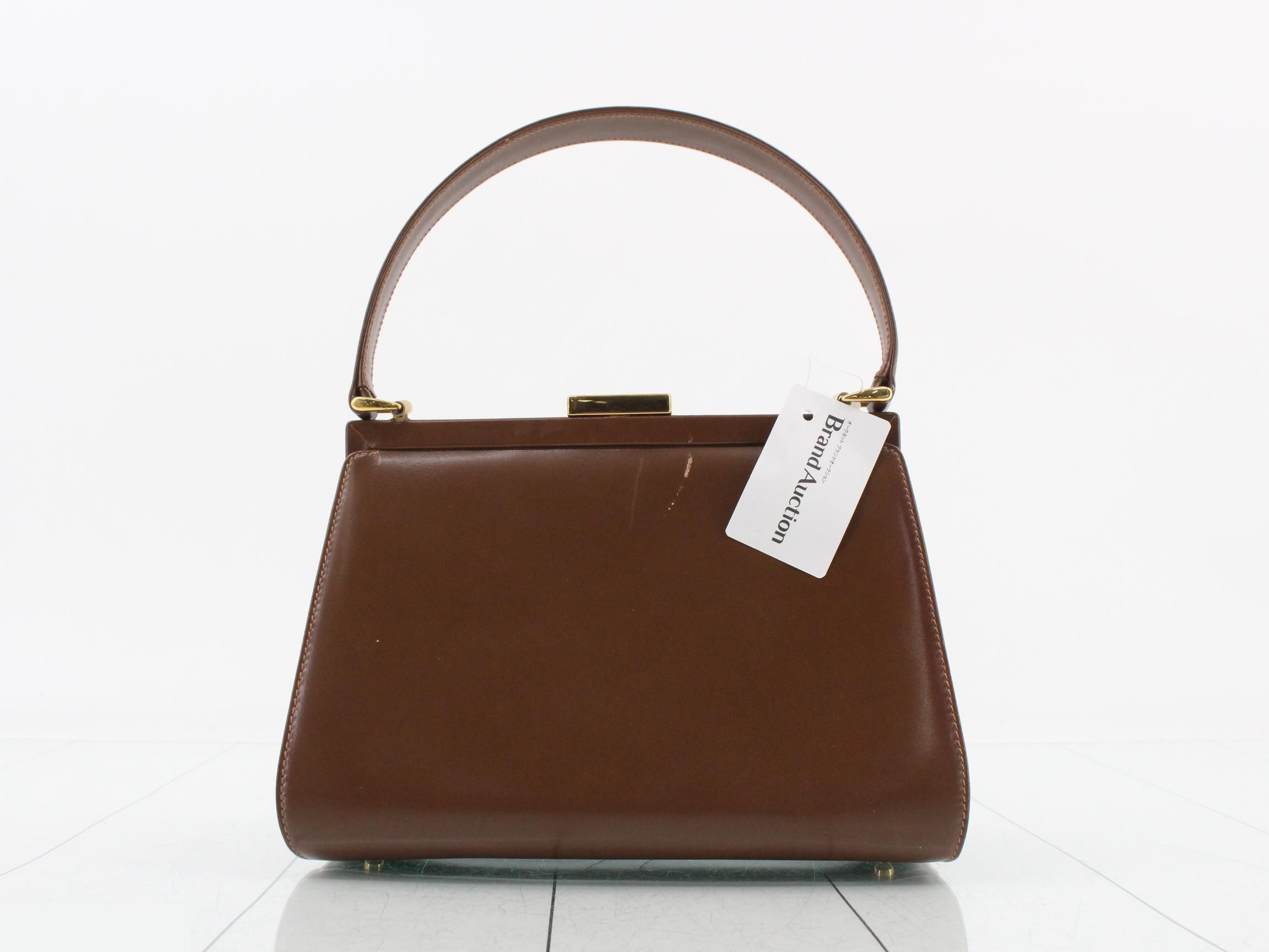 leather handbag with clasp closure — view 2