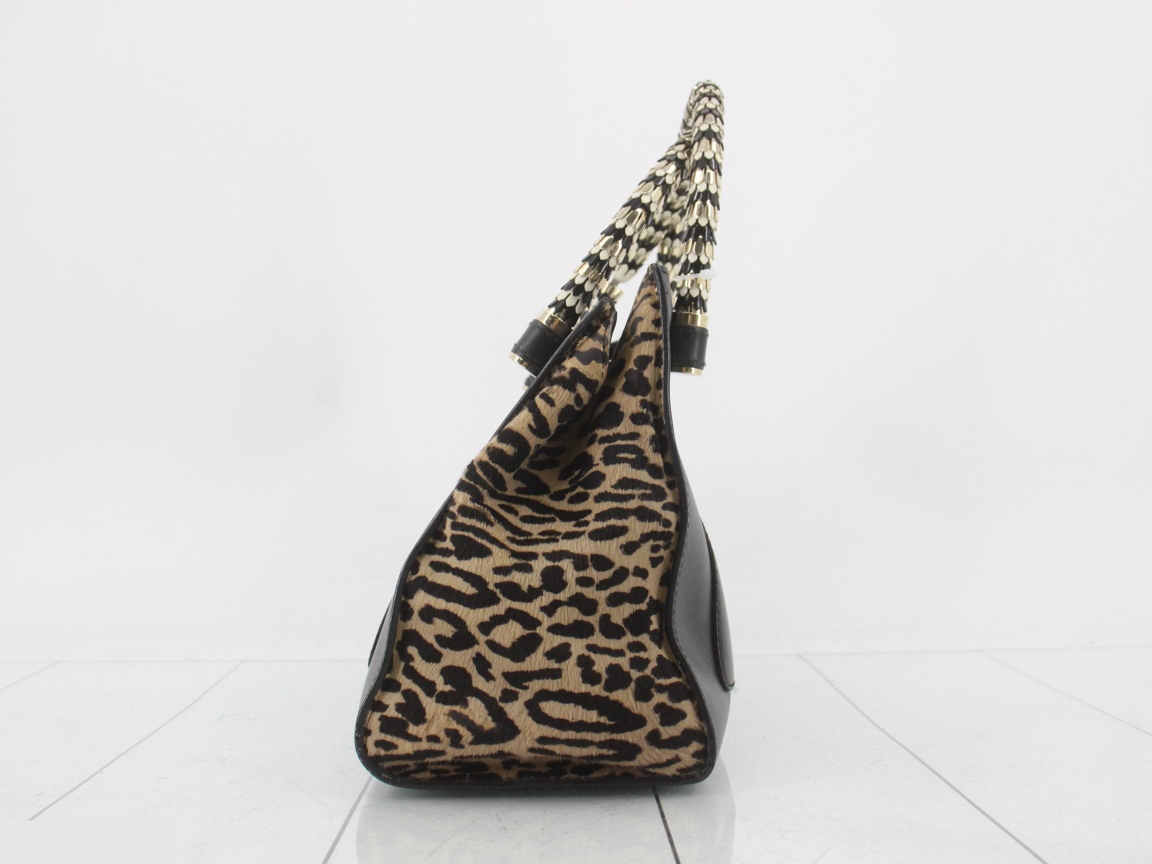 Serpenti Scaglie Black x Leopard Print Calf Hair x Leather — view 4