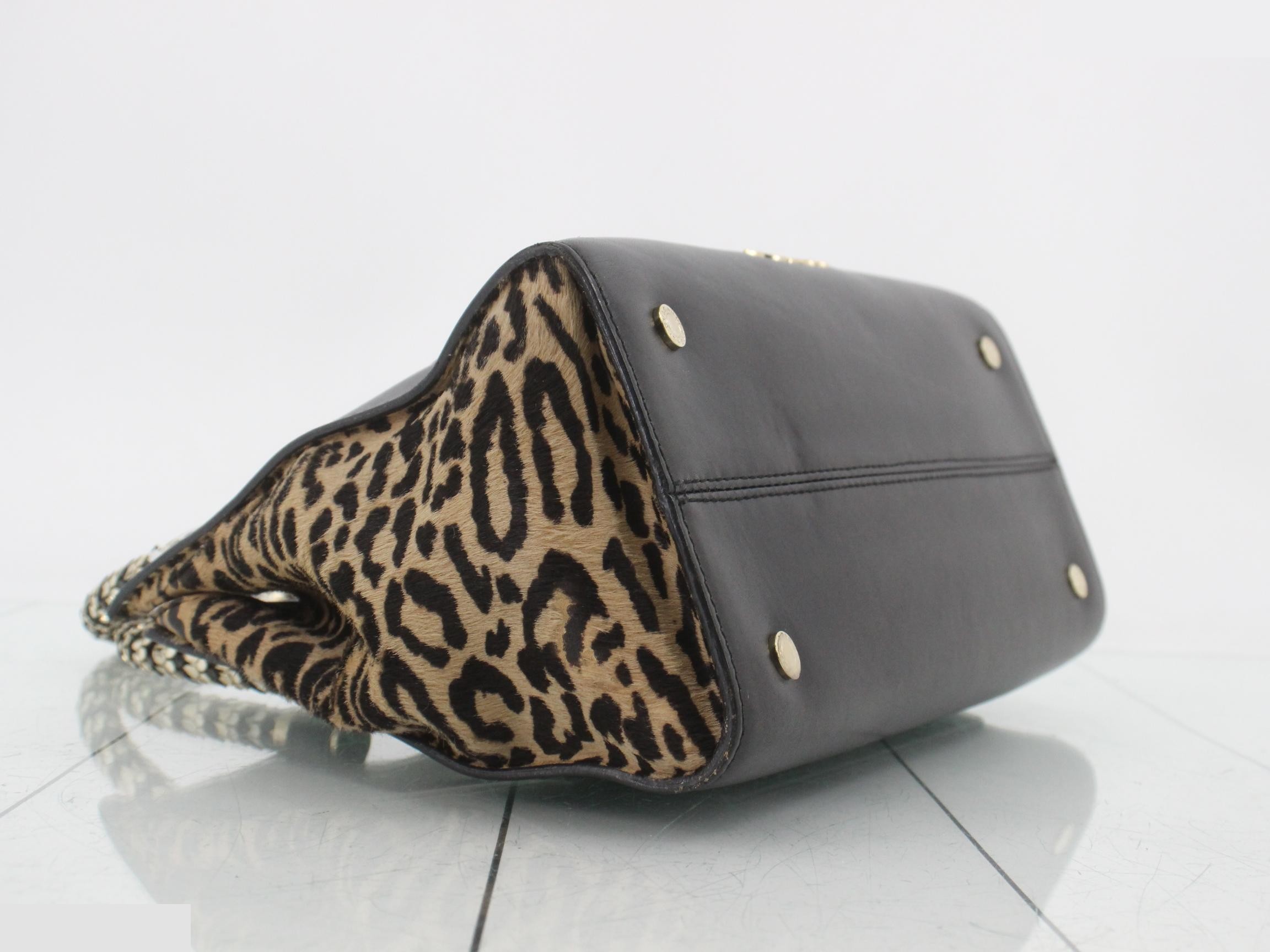 Serpenti Scaglie Black x Leopard Print Calf Hair x Leather — view 5