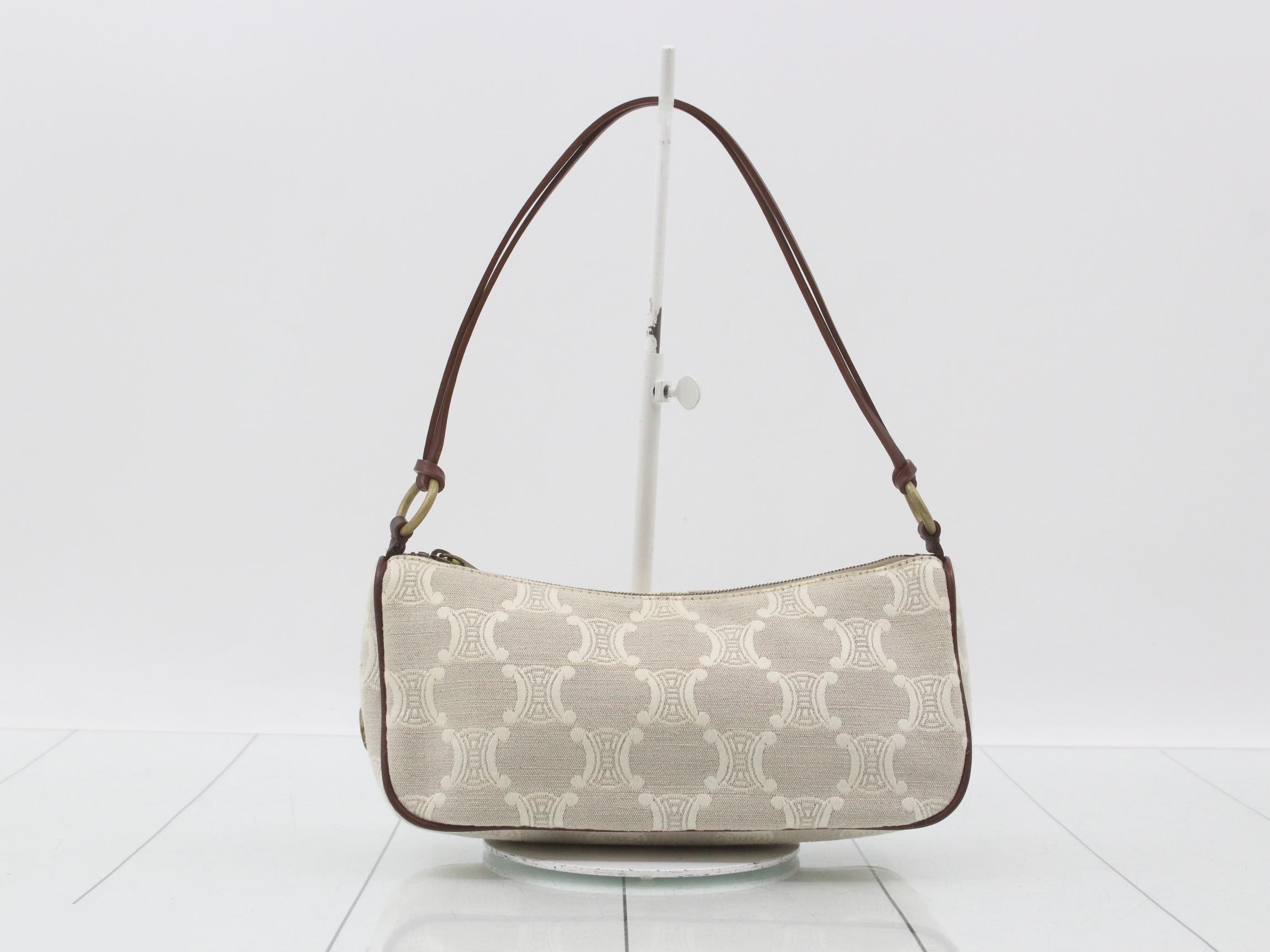 Macadam Accessory Pouch Mini Bag, Ivory x Brown, with Dust Bag, W22