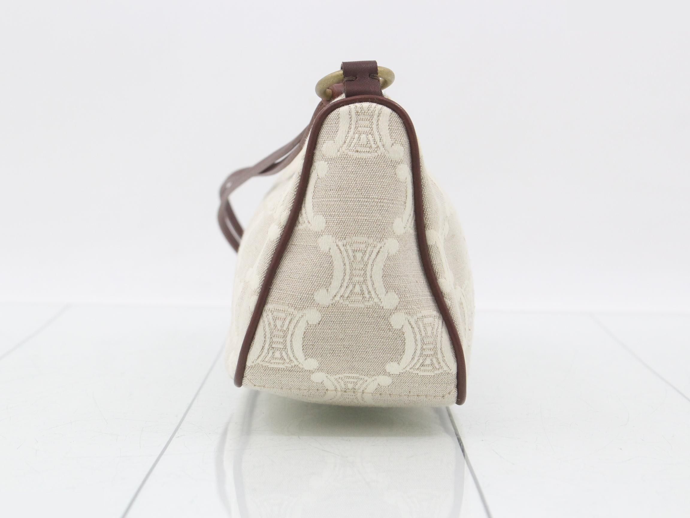 Macadam Accessory Pouch Mini Bag, Ivory x Brown, with Dust Bag, W22 — view 3