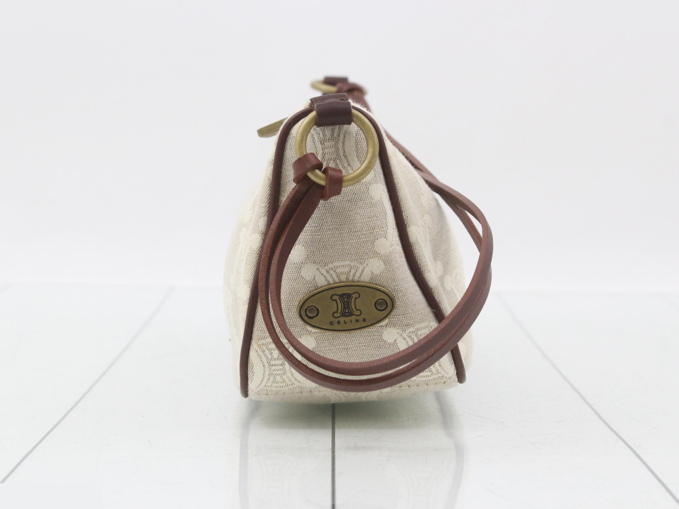 Macadam Accessory Pouch Mini Bag, Ivory x Brown, with Dust Bag, W22 — view 4