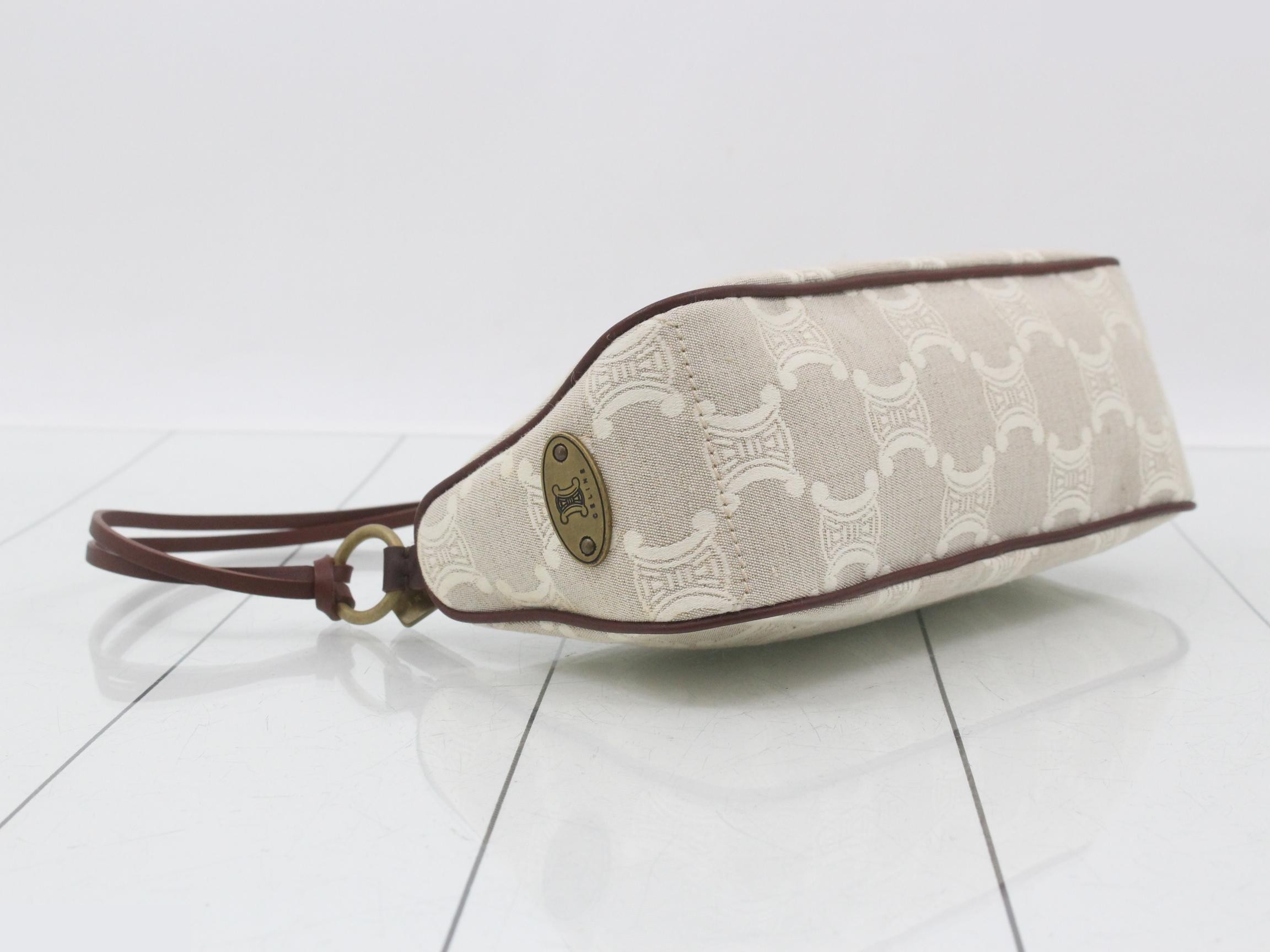 Macadam Accessory Pouch Mini Bag, Ivory x Brown, with Dust Bag, W22 — view 5