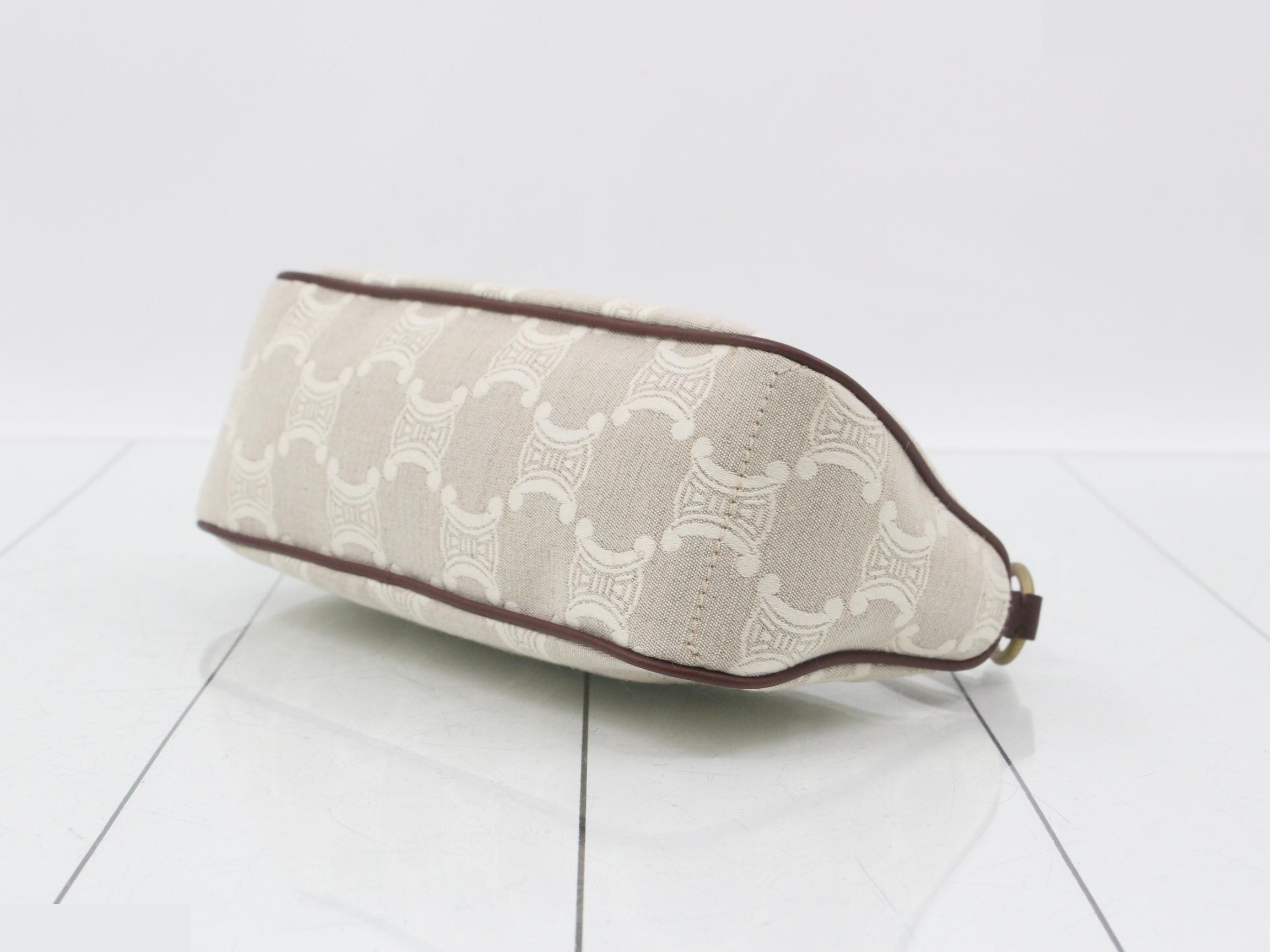 Macadam Accessory Pouch Mini Bag, Ivory x Brown, with Dust Bag, W22 — view 6