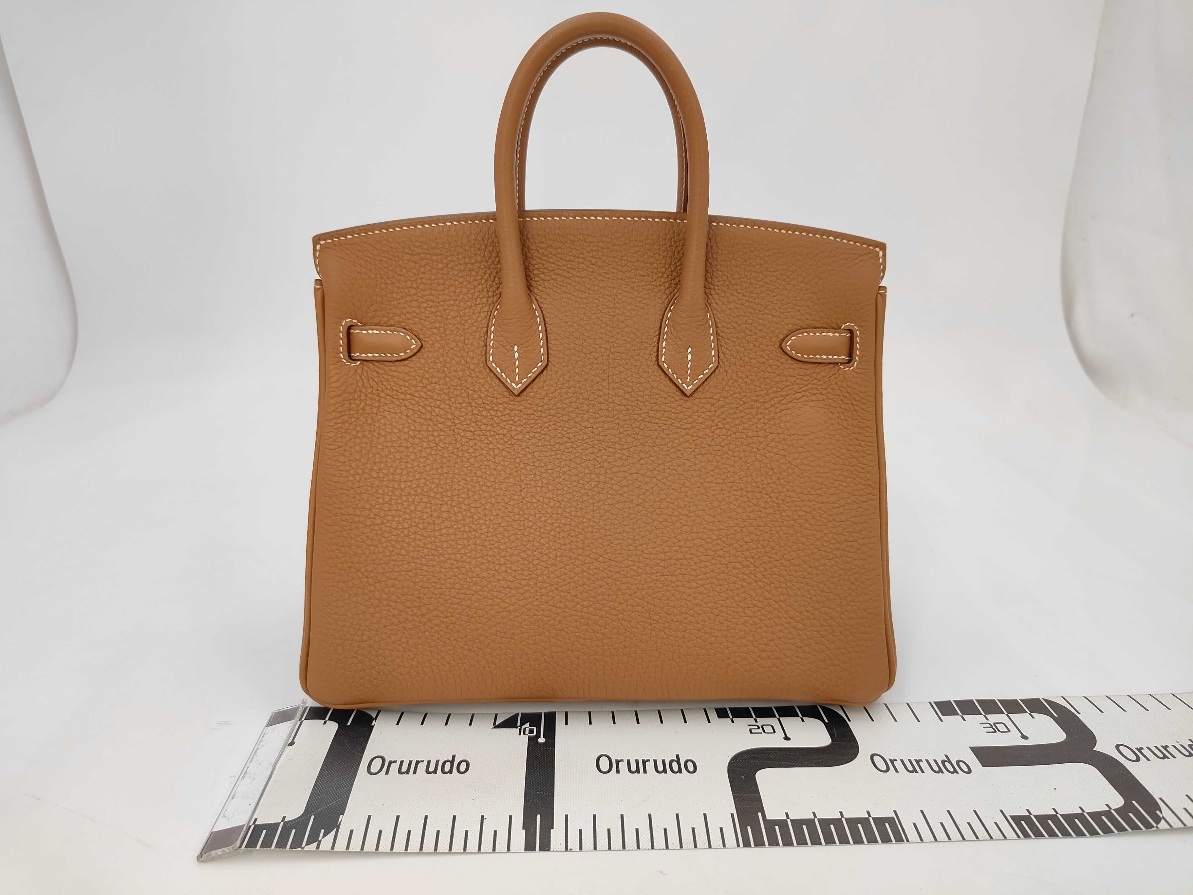 Birkin 25 Togo Gold Matte Silver Hardware K Stamp Handbag — view 2