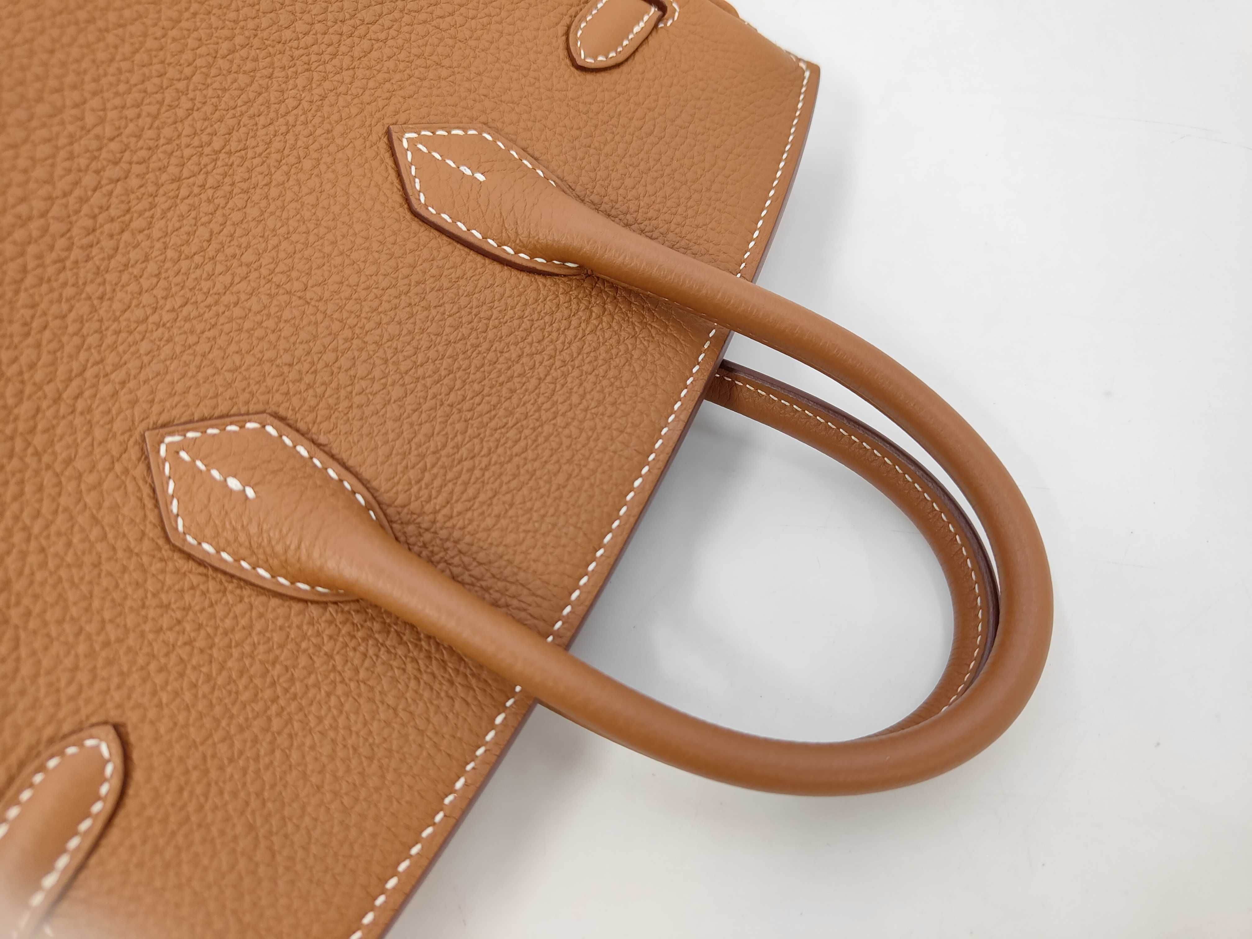 Birkin 25 Togo Gold Matte Silver Hardware K Stamp Handbag — view 4