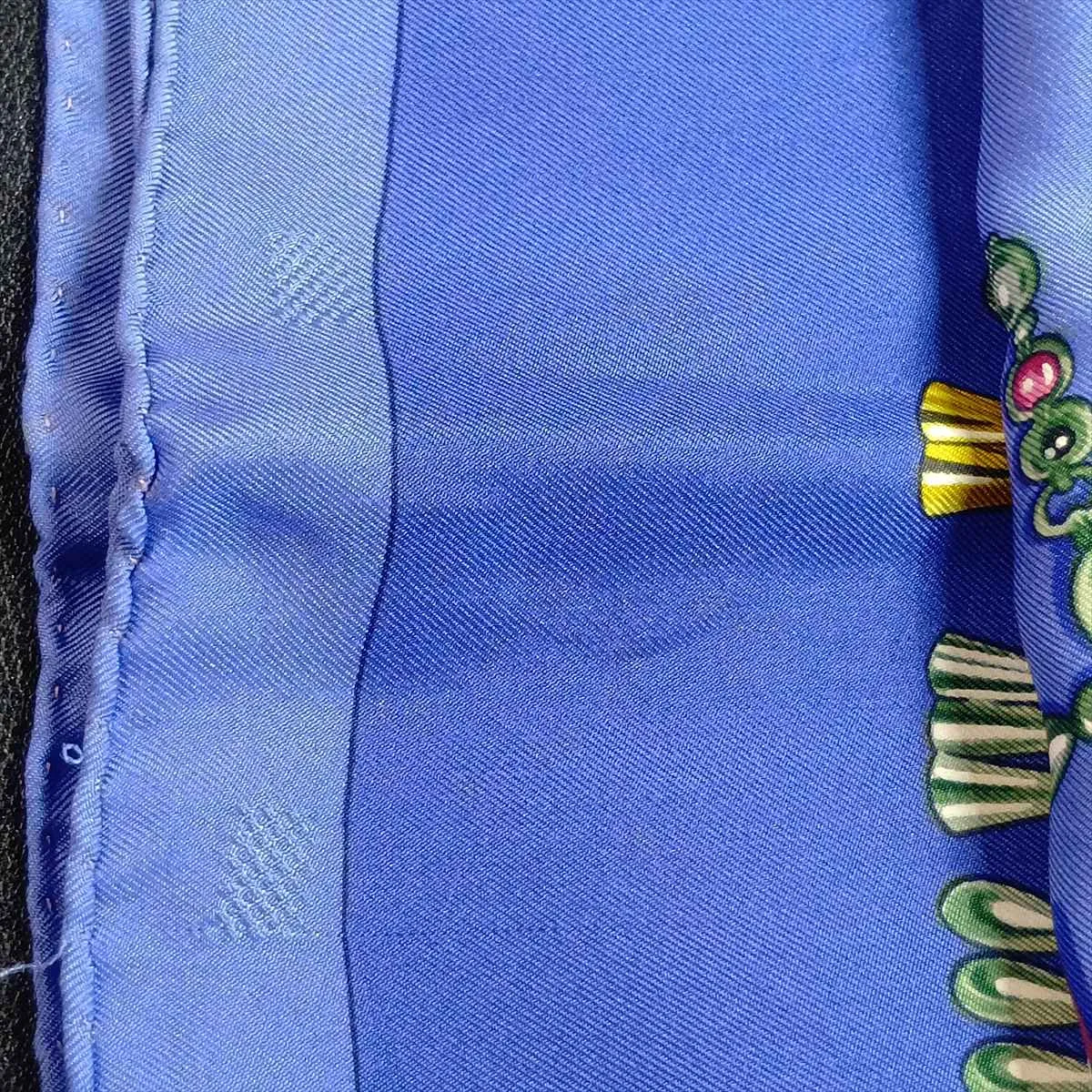 Carre 90 Parures des Sables (Desert Accessories) Scarf, Silk, Blue. Shows wear, — view 8